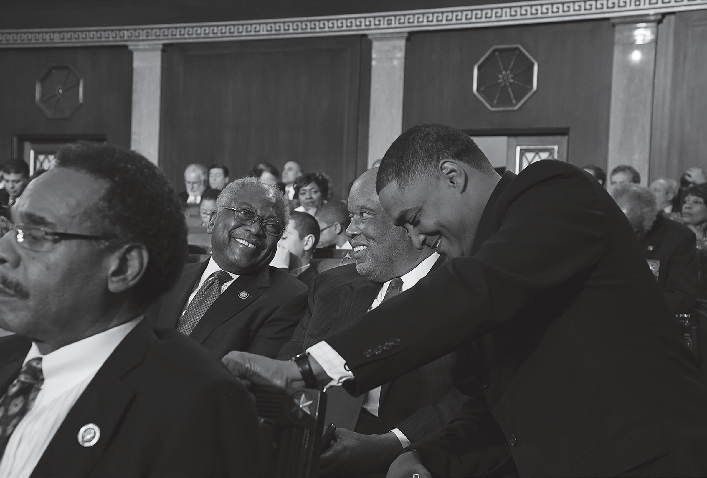 Clyburn’s friends Cedric Richmond, right, and Bennie Thompson, second from right, serve in key positions (Courtesy the Office of Majority Whip James E. Clyburn)