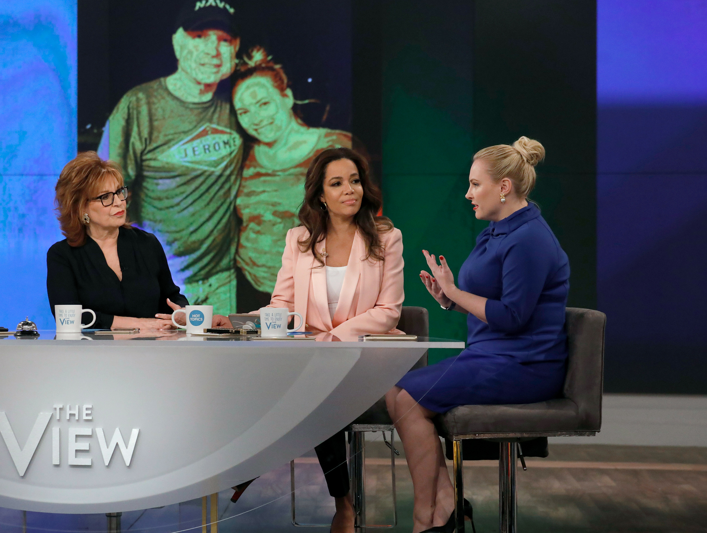 Joy Behar, Sunny Hostin and Meghan McCain on season 21 of <i>The View</i> in 2018. (Heidi Gutman—Disney General Entertainment Content/Getty Images)