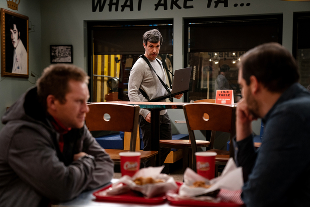 Nathan Fielder, center, in 'The Rehearsal' (Courtesy of HBO)