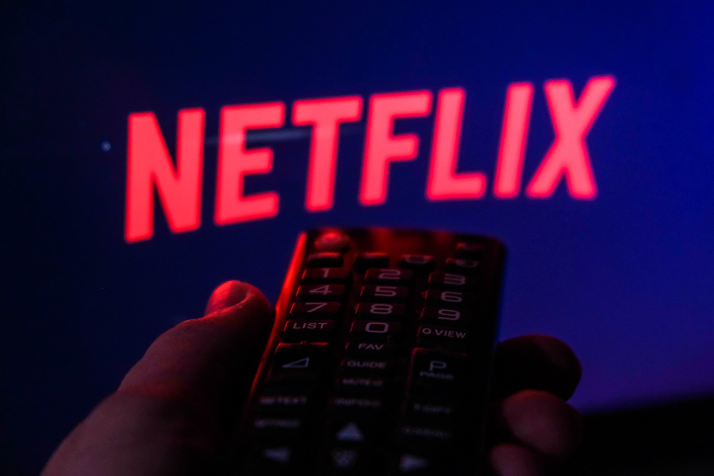 Netflix logo with remote control