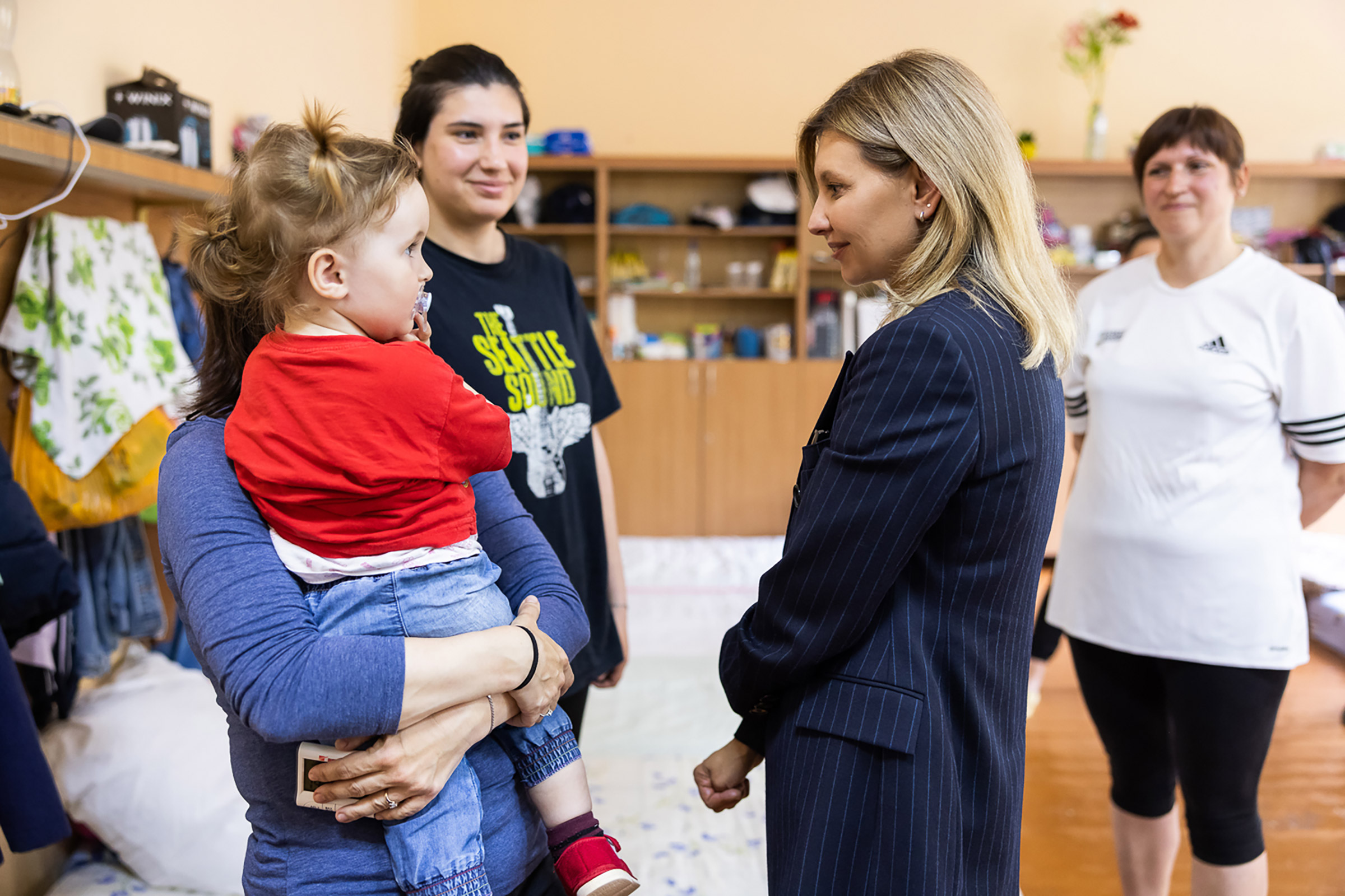 Zelenska visits families displaced by the Russian invasion in May (Eyepress/Reuters)