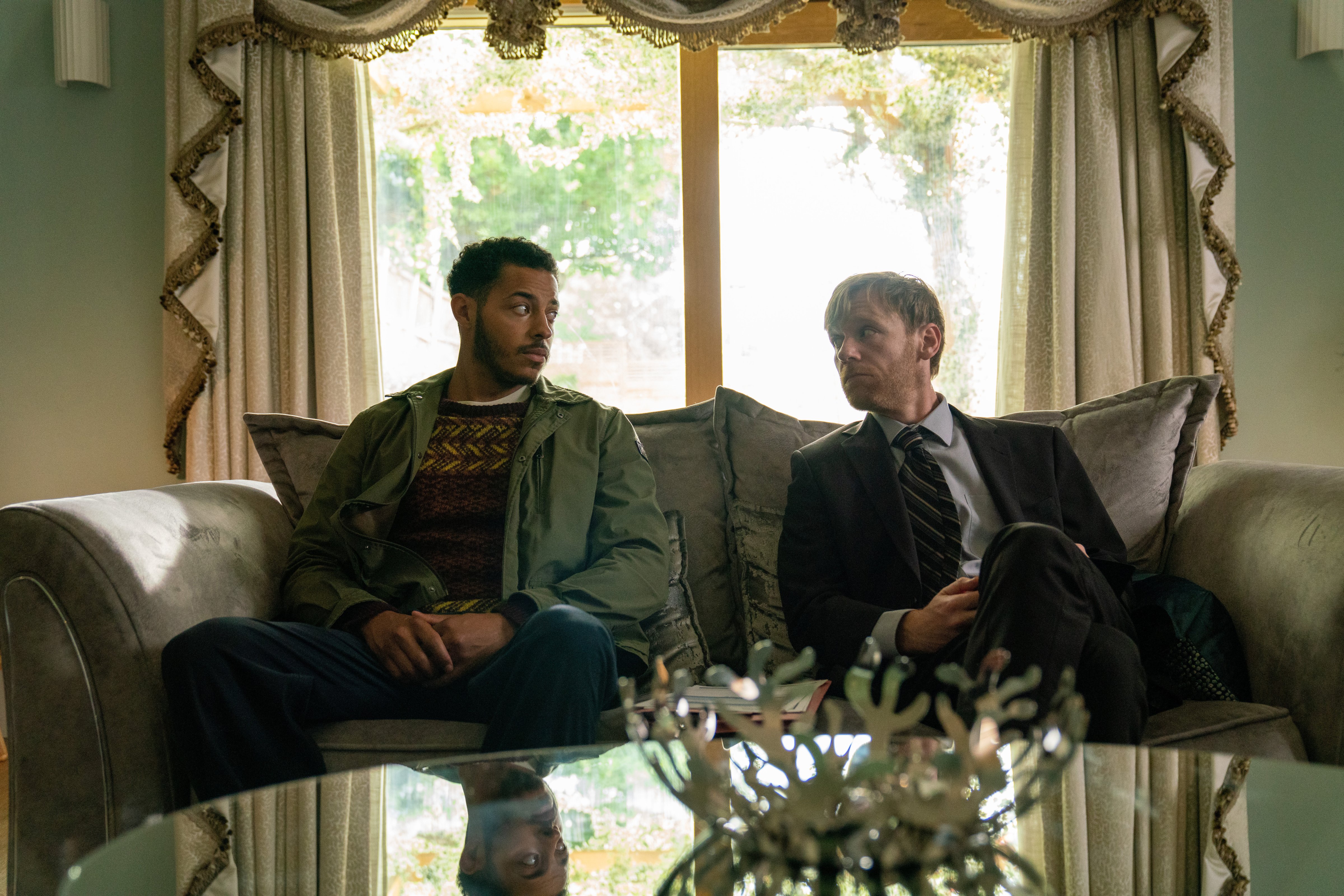 Daryl McCormack, left, and Brian Gleeson in 'Bad Sisters' (Apple TV+)
