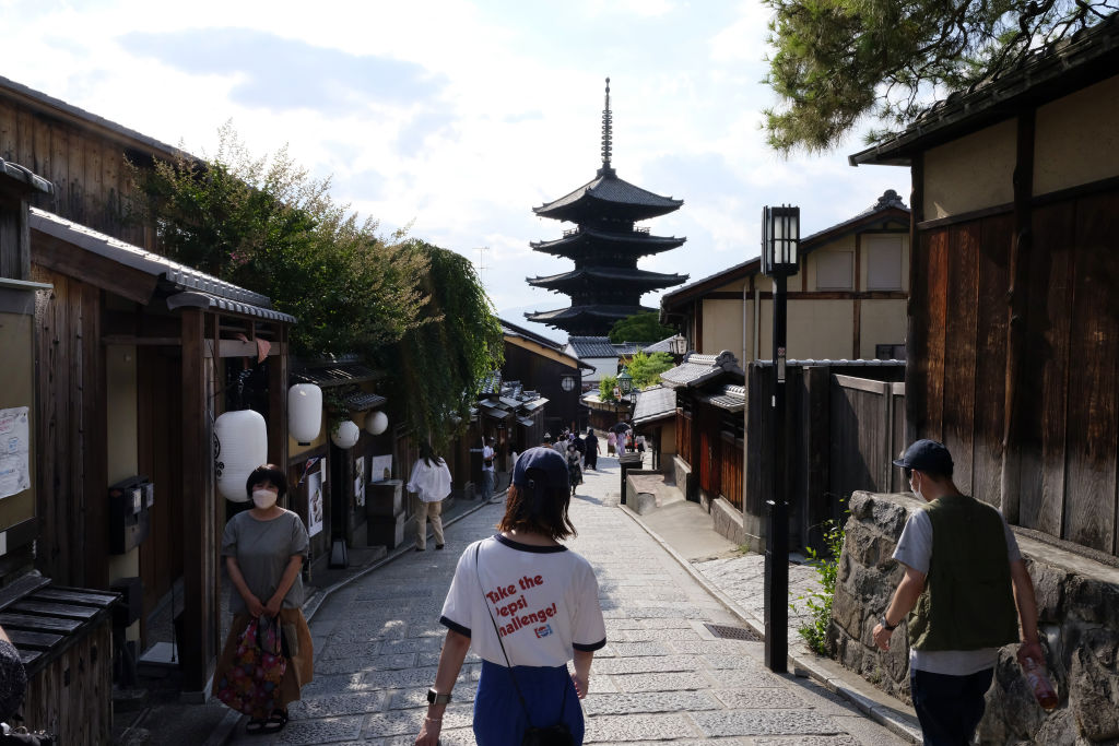 The five-storied pagoda in Kyoto, Japan, on June, 26, 2022. Once weary of hordes of foreign tourists crowding its narrow streets and ignoring etiquette, many in Japans ancient capital of Kyoto are longing for their return (Kosuke Okahara/Bloomberg via Getty Images)