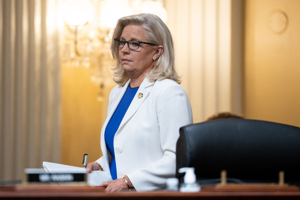 Rep. Liz Cheney, R-Wyo., takes her seat to chair a hearing of the Select Committee to Investigate the January 6th Attack on the US Capitol, in Washington on Thursday, July 21, 2022. (Bill Clark—CQ-Roll Call, Inc via Getty Images)