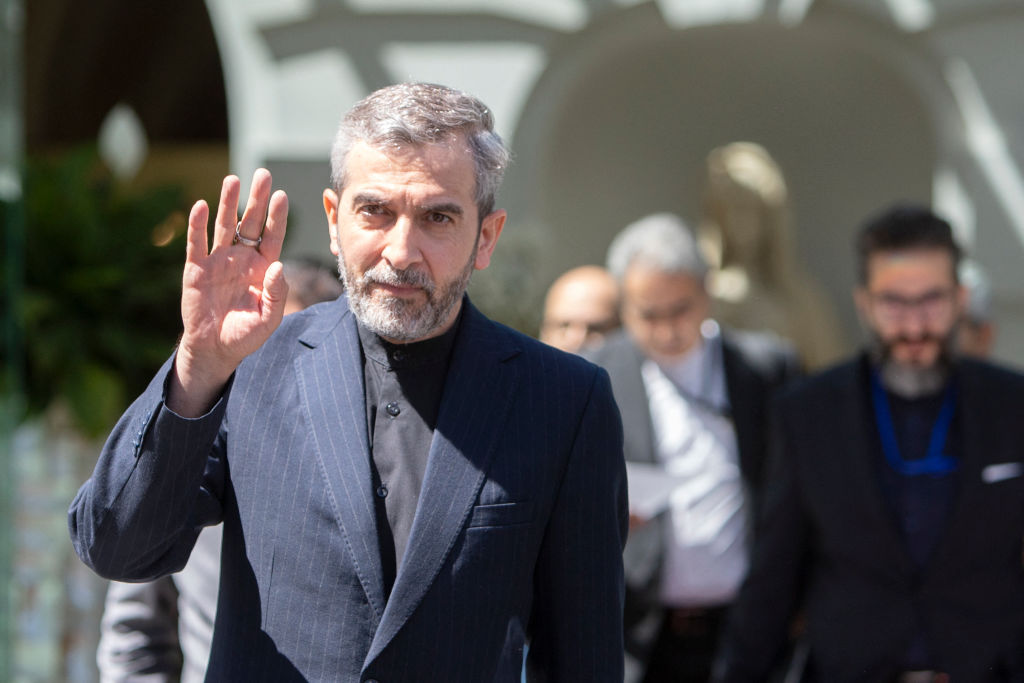 Iran's chief nuclear negotiator Ali Bagheri Kani waves as he leaves after talks at the Coburg Palais, the venue of the Joint Comprehensive Plan of Action (JCPOA) in Vienna on August 4, 2022. - The United States and the European Union's Iran nuclear envoys on August 3, 2022 said they were travelling to Vienna for talks with Tehran's delegation as they seek to salvage the agreement on its atomic ambitions. (Alex HALADA-AFP/ Getty Images)