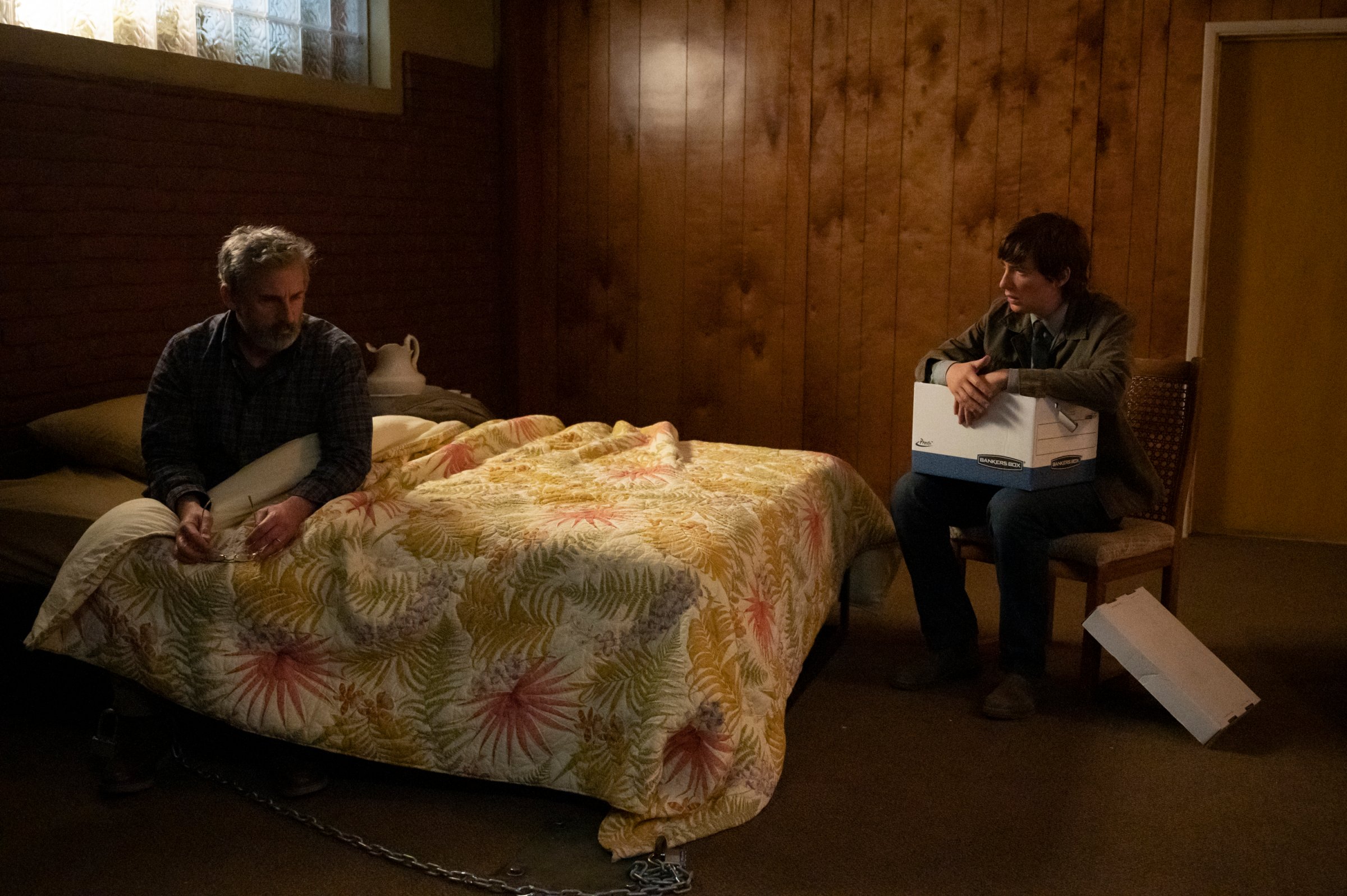 “THE PATIENT” --  Pictured (L-R): Steve Carell as Alan Strauss, Domhnall Gleeson as Sam Fortner.  CR: Suzanne Tenner/FX