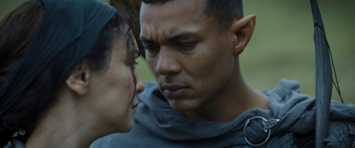 Nazanin Boniadi and Ismael Cruz Córdova in 'The Rings of Power' (Prime Video)