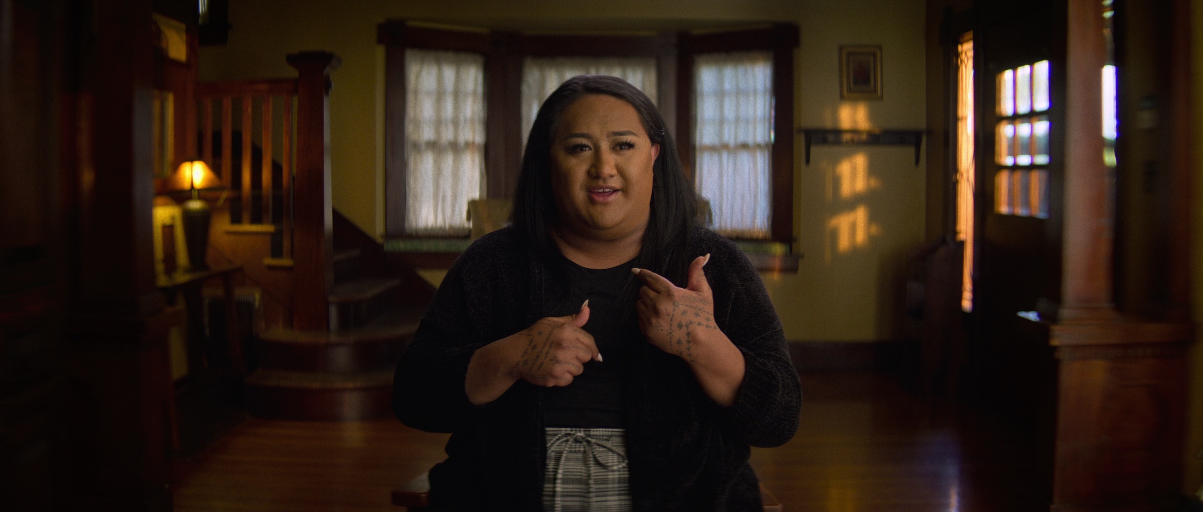 Naya Tuiasosopo, in a still from 'Untold.' Tuiasosopo developed an online identity as Kekua and carried on a relationship with T'eo (Courtesy of Netflix)
