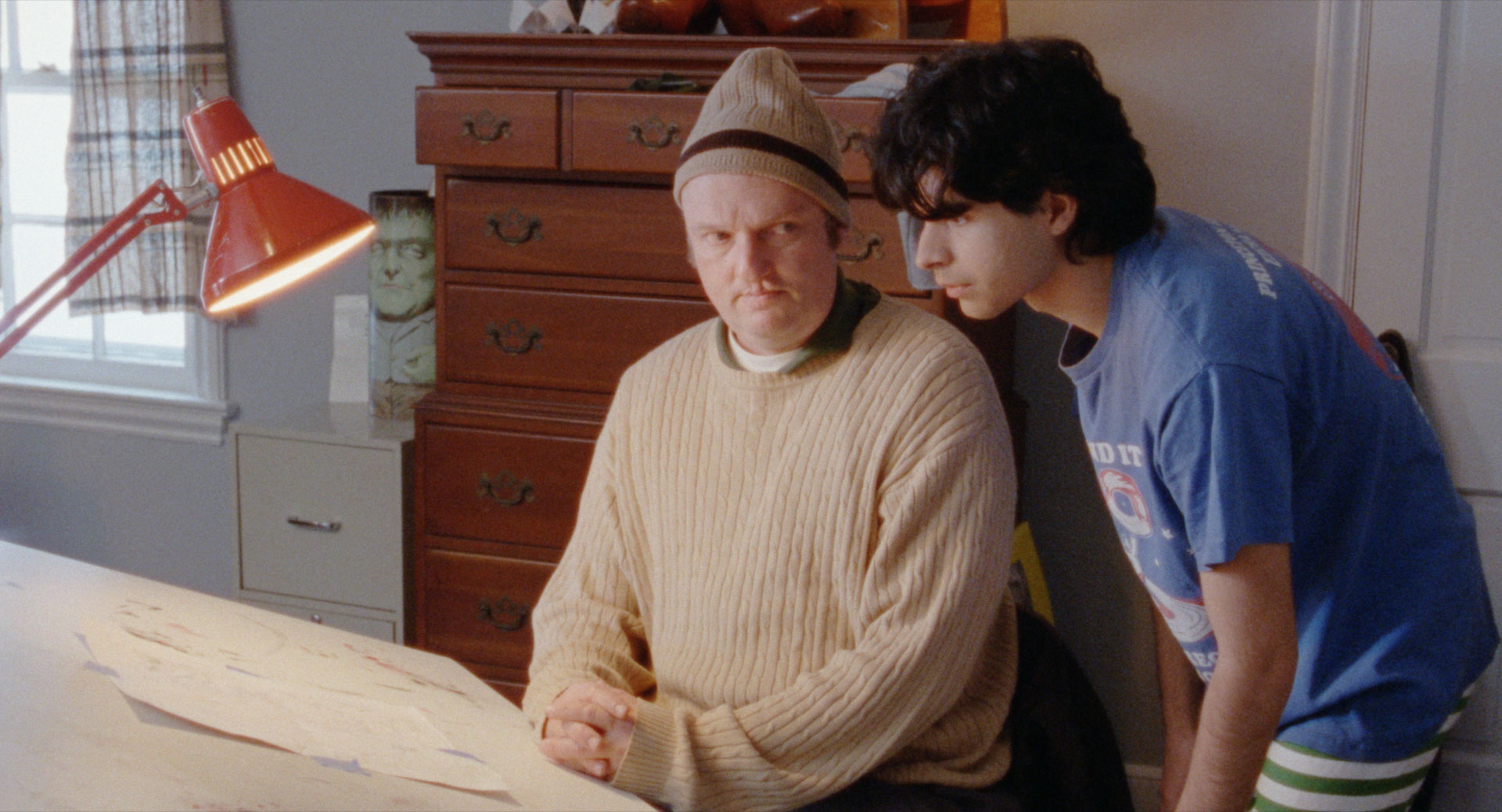 Still from FUNNY PAGES showing Matthew Maher and Daniel Zolghadri