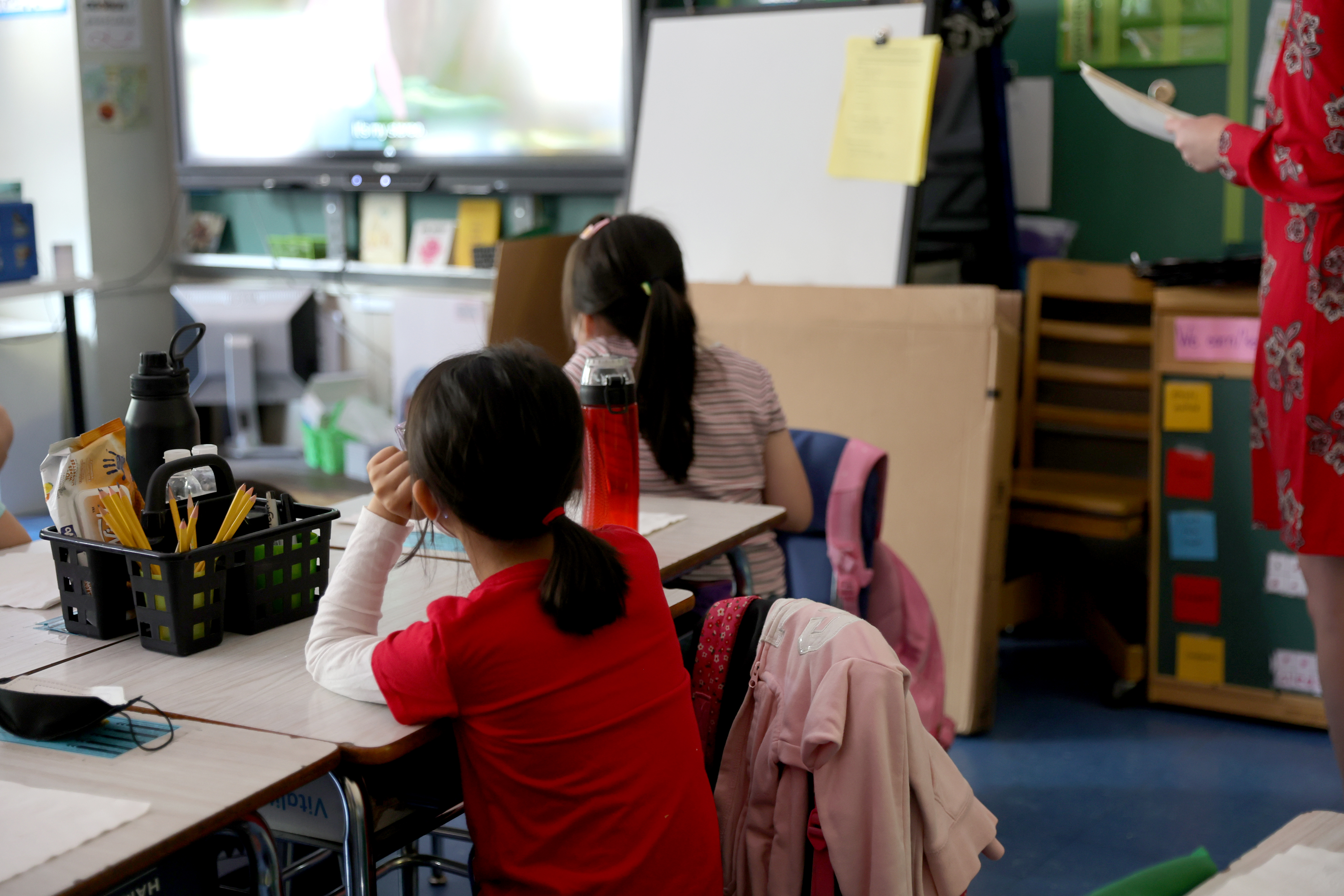 Students attend class at Yung Wing School P.S. 124 in New York City on June 24, 2022. (Michael Loccisano–Getty Images)