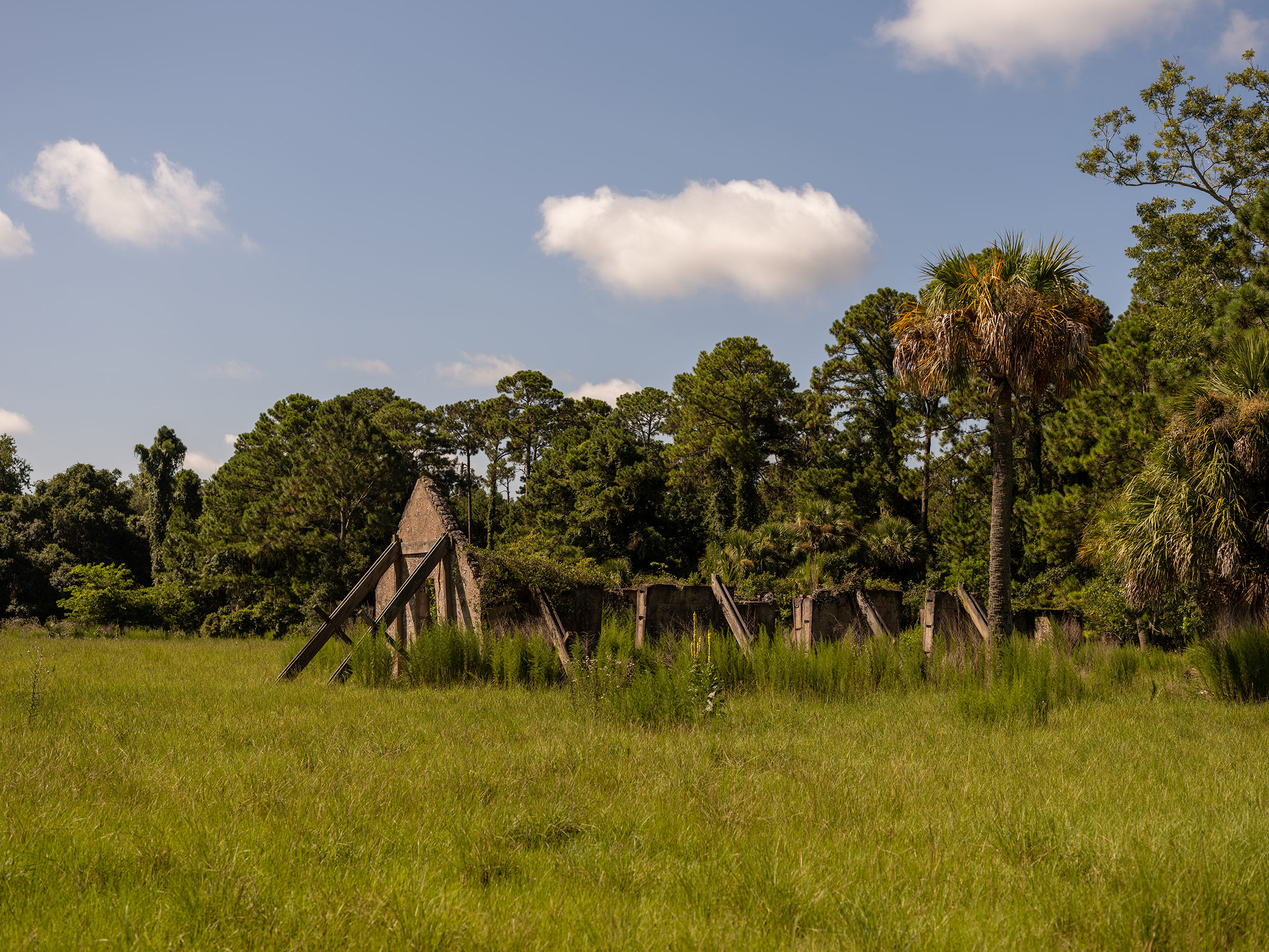 Remnants of living quarters of enslaved people at Chocolate Plantation.