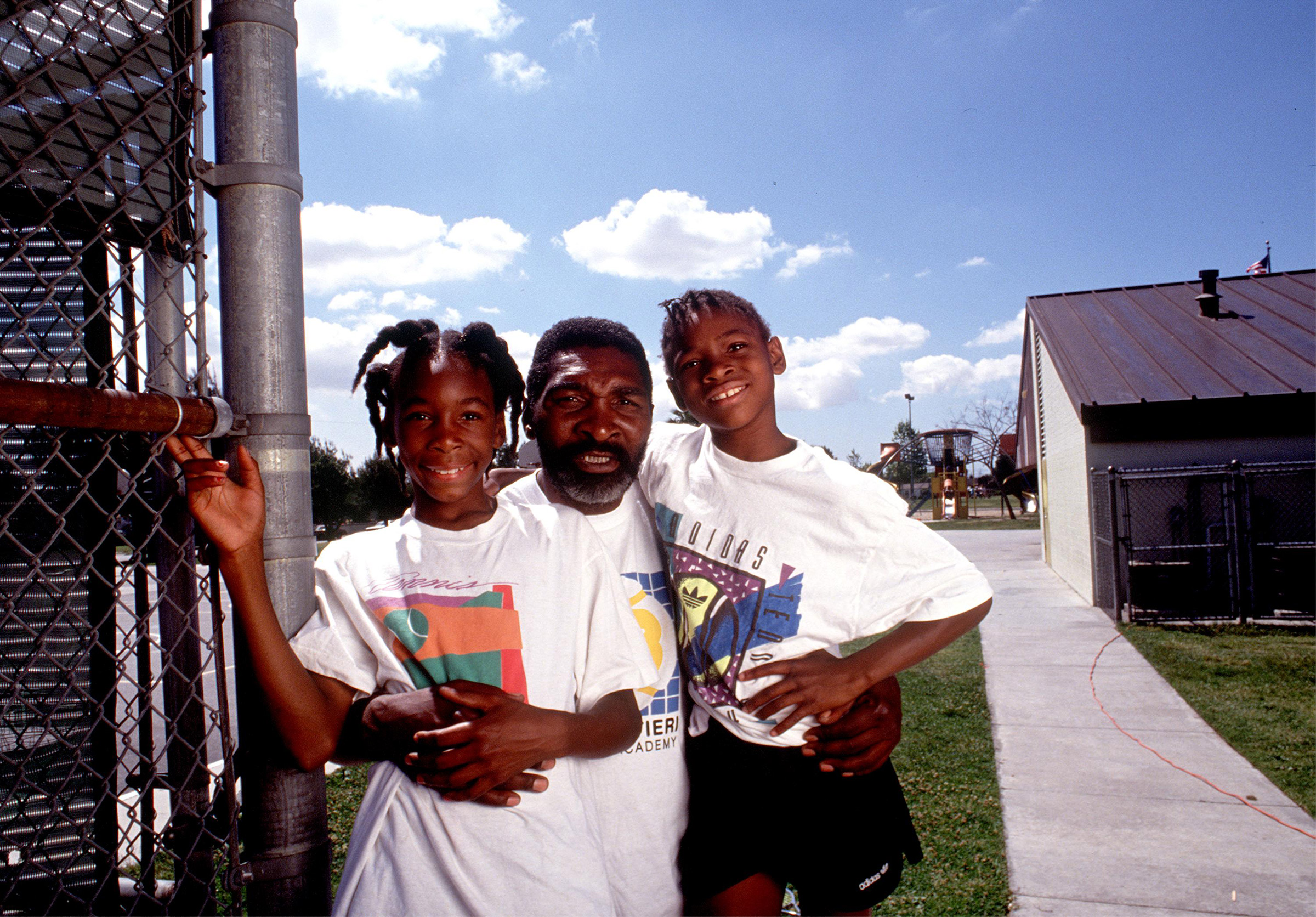 Richard Williams with daughters Serena, right, and Venus in 1991 in Compton, Calif. (Paul Harris—Online USA/Getty Images)