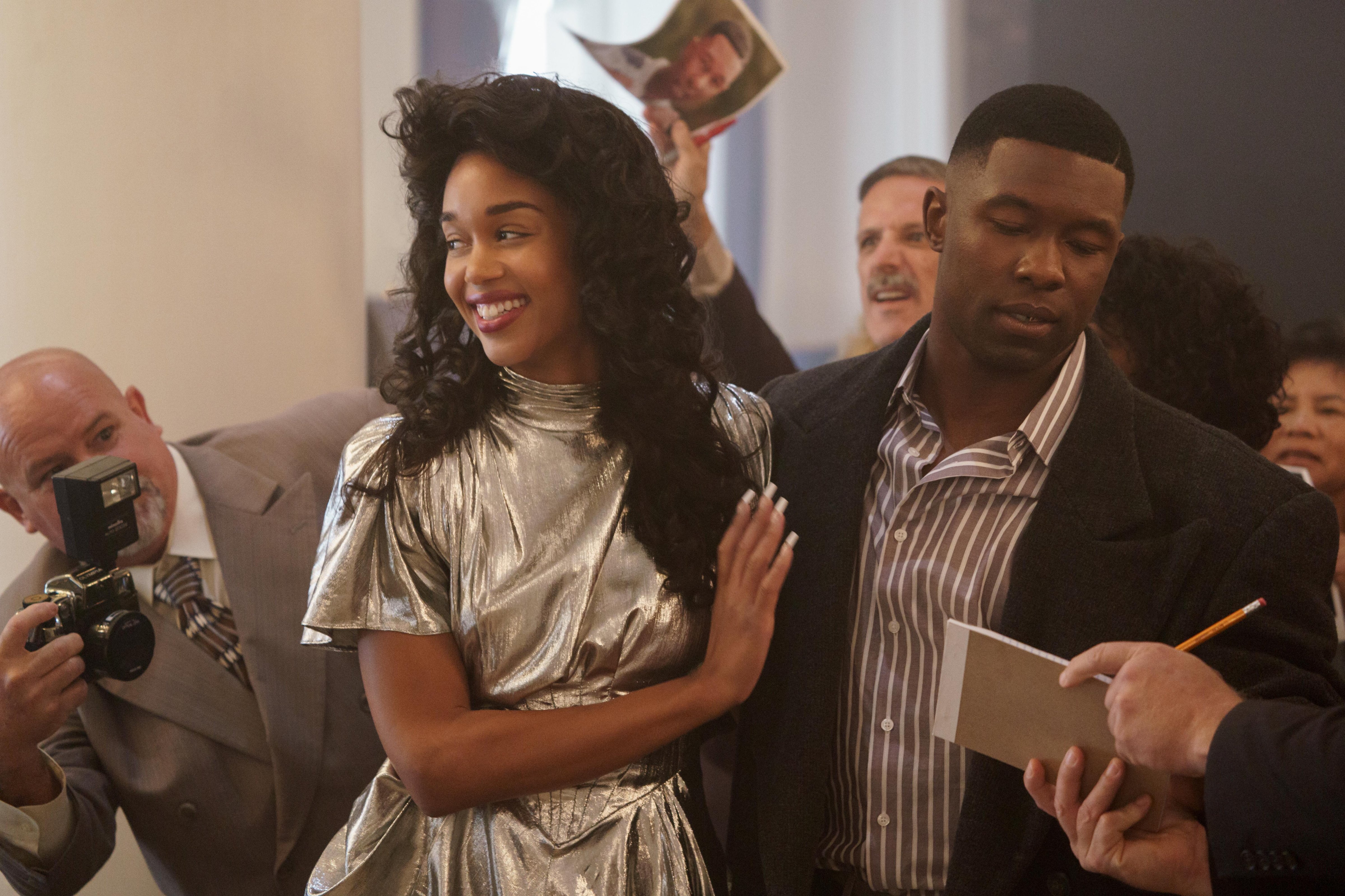 Laura Harrier and Trevante Rhodes in 'Mike' (Alfonso Bresciani—Hulu)