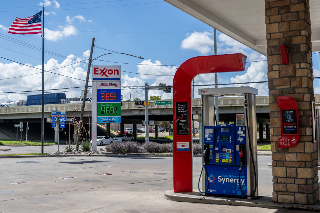 Gas prices are displayed at an Exxon gas station on July 29, 2022 in Houston, Texas. (Brandon Bell—Getty Images)
