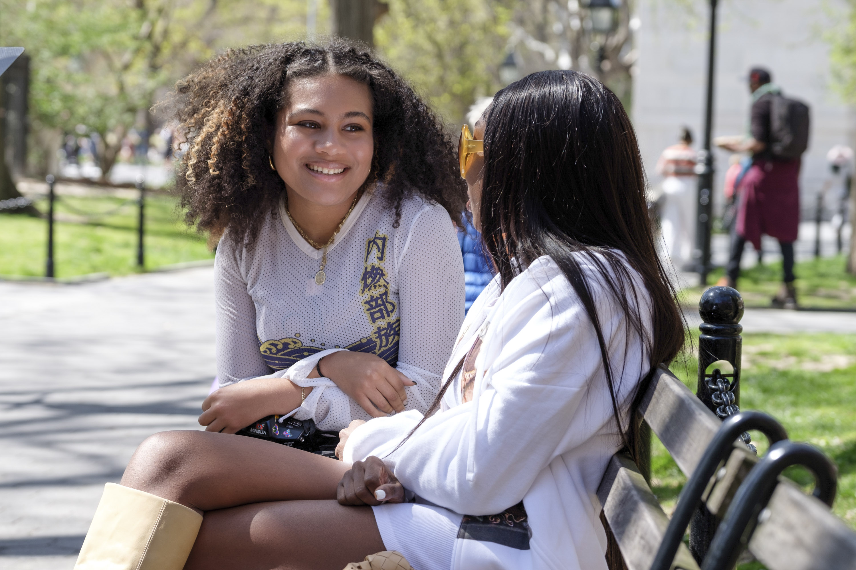 Sophia Wilson, left, with a friend in 'The Come Up' (Freeform—Adeline Lulo)