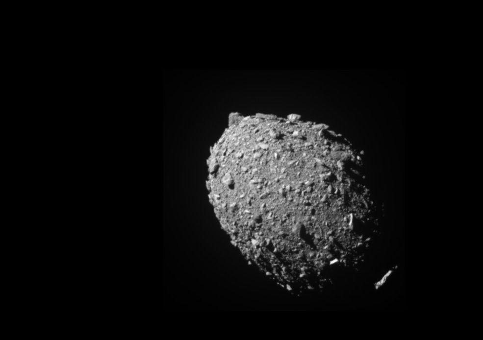 The asteroid Dimorphos as seen by the DART spacecraft 11 seconds before impact. (NASA/Johns Hopkins APL)