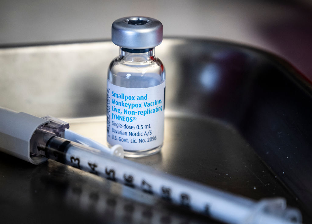 A vial of Jynneos vaccine used in a vaccination clinic in Tustin, CA on August 16, 2022 (Paul Bersebach/MediaNews Group/Orange County Register— Getty Images)