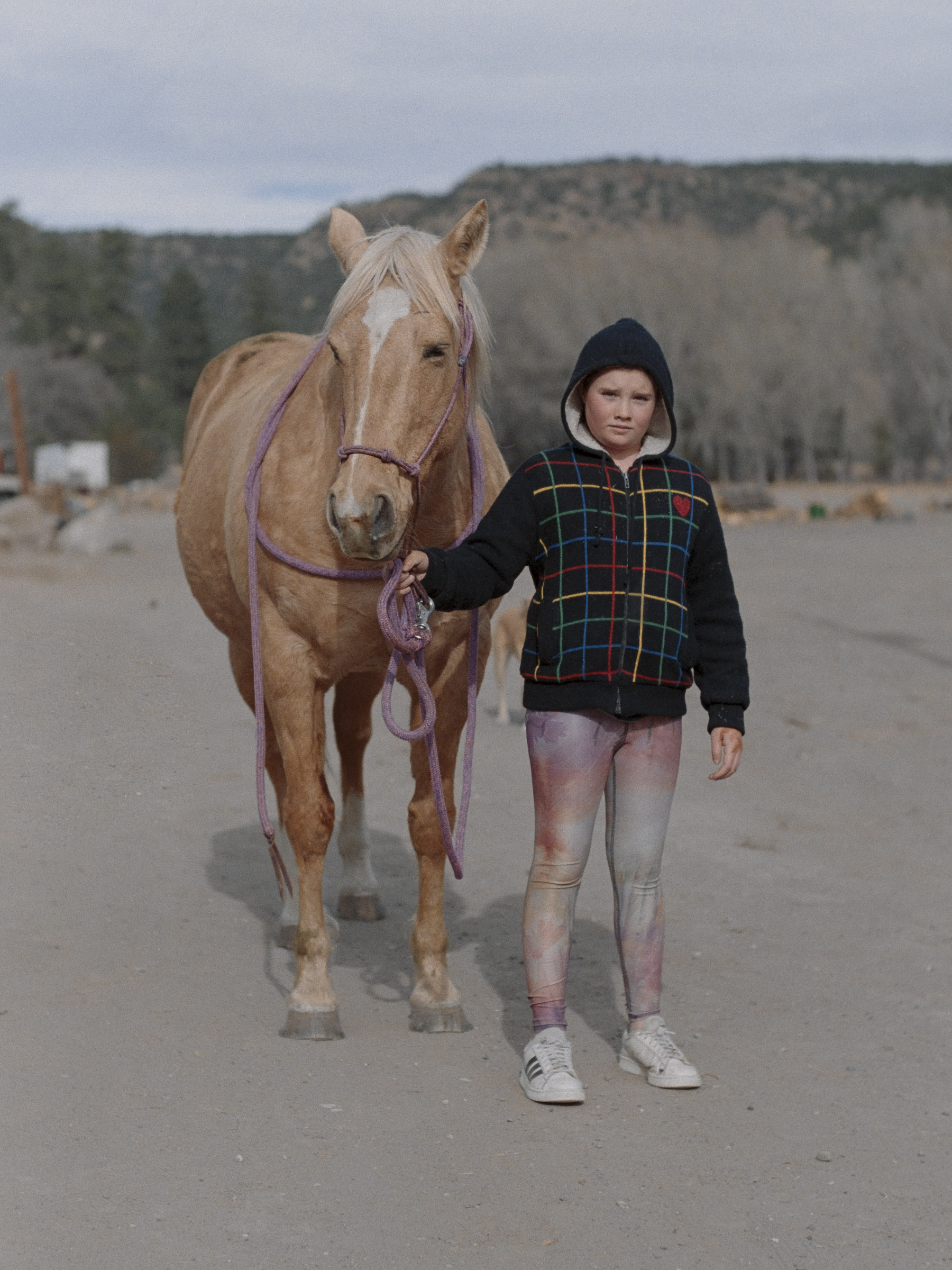 Naomi Lang, 13, with her horse Duchess.