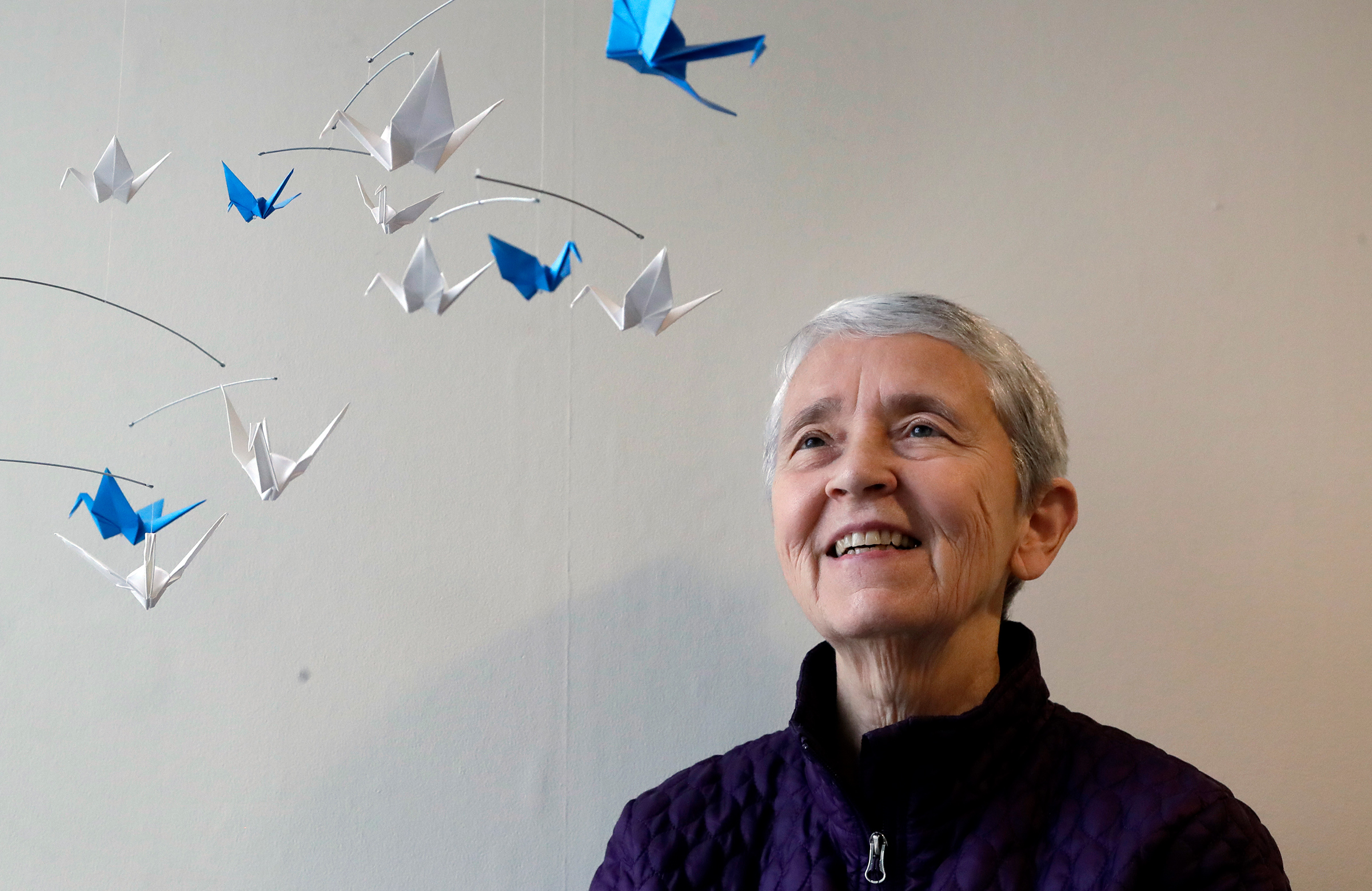 Sister Judy Byron, director and coordinator of the Northwest Coalition for Responsible Investment, in her office in Seattle, March 2018. (Elaine Thompson—AP)
