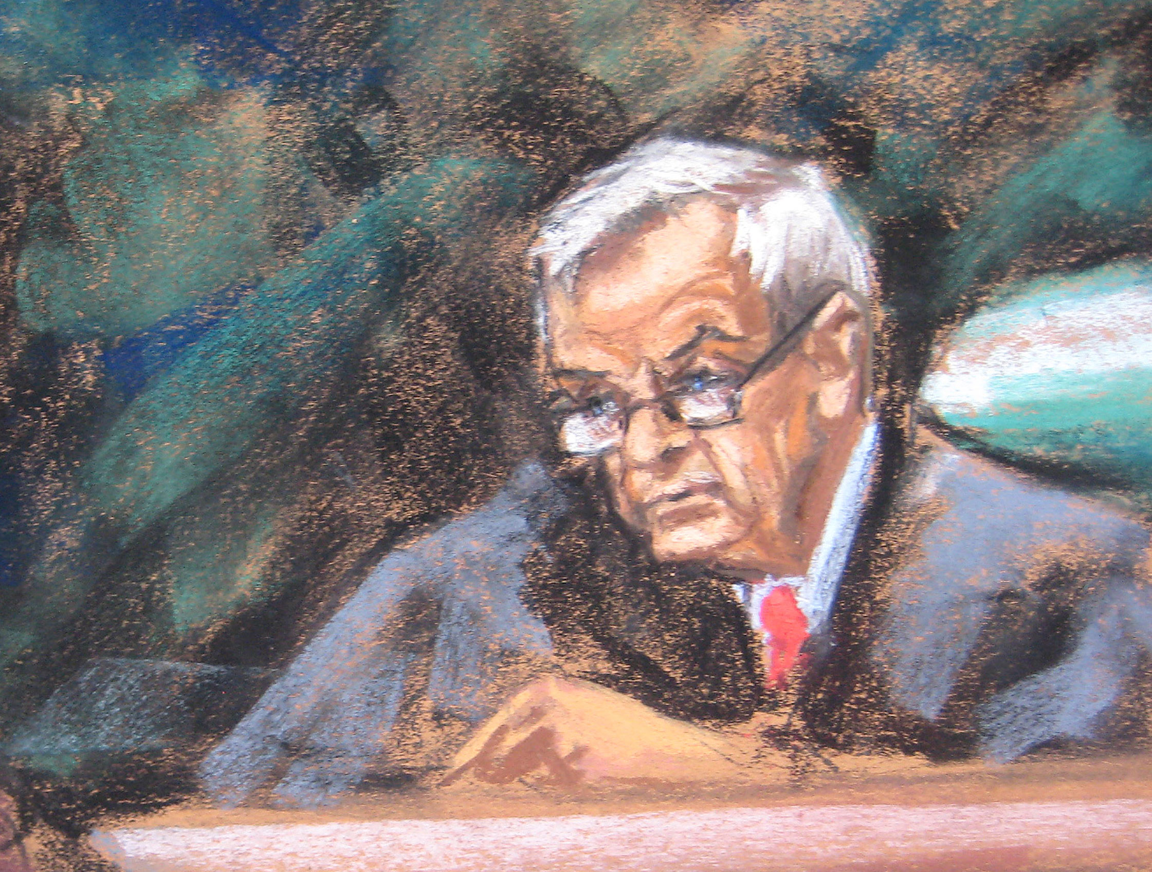 US District Judge Raymond Dearie in a courtroom sketch from 2013. (Jane Rosenberg—Reuters)