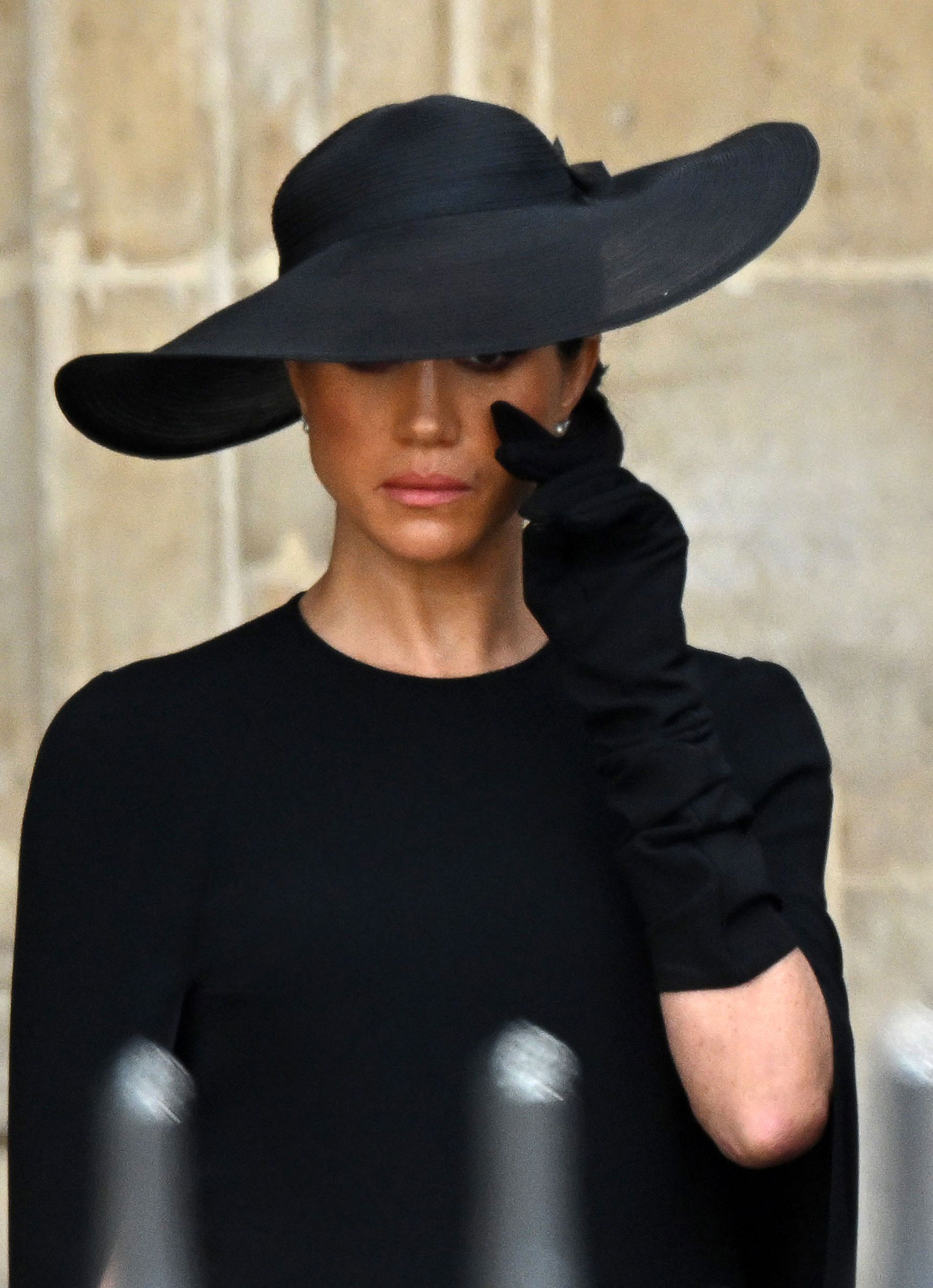 Meghan, Duchess of Sussex is seen during The State Funeral Of Queen Elizabeth II at Westminster Abbey on September 19, 2022 in London, England.