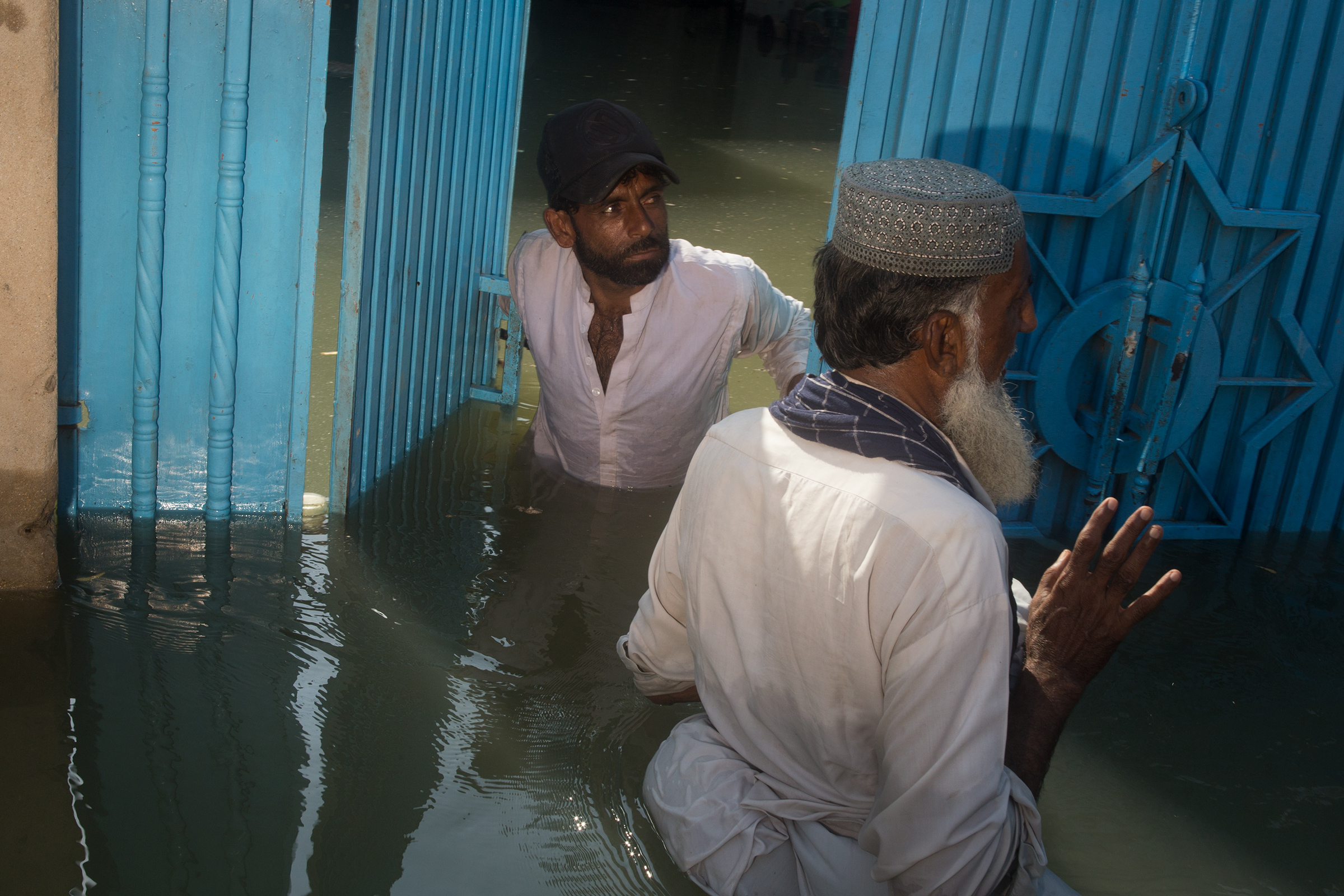 A heavily flooded home in Rajo Nizamani village, near Jhirk, Sept. 10. (Hassaan Gondal for TIME)