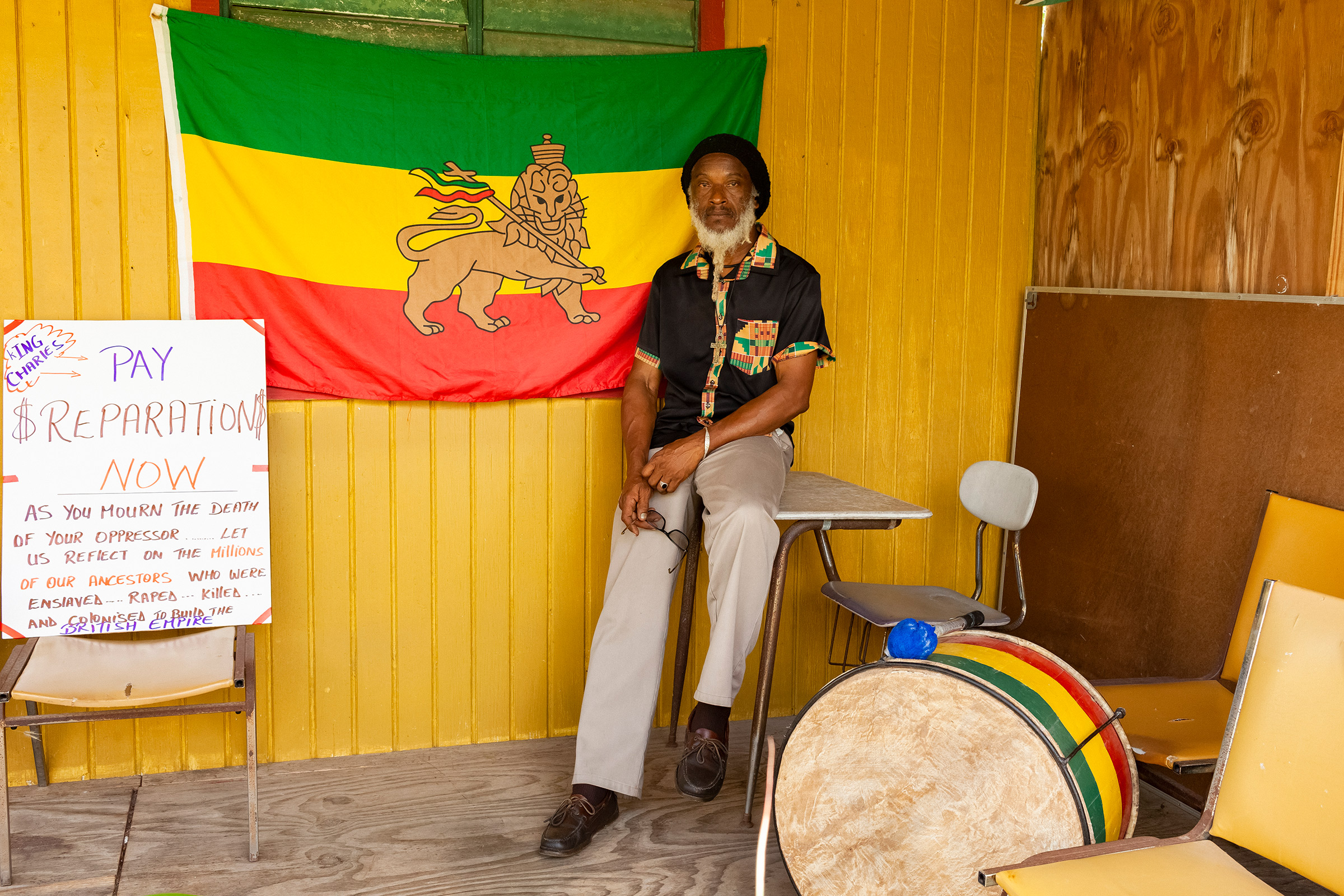Ras Iroy, 55 ans, organisateur communautaire et activiste, Nevis (Kacey Jeffers pour TIME)