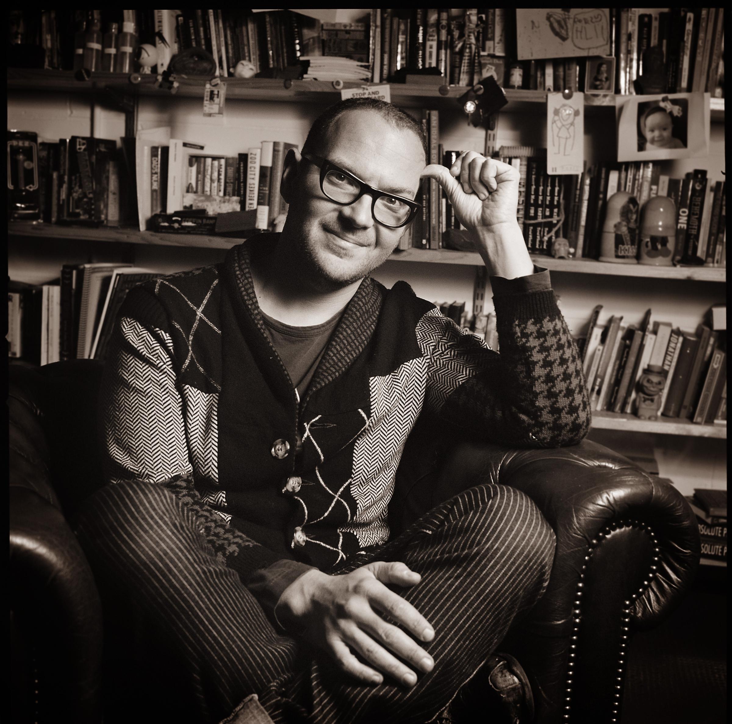 Cory Doctorow (craphound.com) is a science fiction author, activist, journalist and blogger -- the co-editor of Boing Boing (boingboing.net) and the author of young adult novels like PIRATE CINEMA and LITTLE BROTHER and novels for adults like RAPTURE OF THE NERDS and MAKERS. He is the former European director of the Electronic Frontier Foundation and co-founded the UK Open Rights Group. Born in Toronto, Canada, he now lives in London and is pictured here in his office.