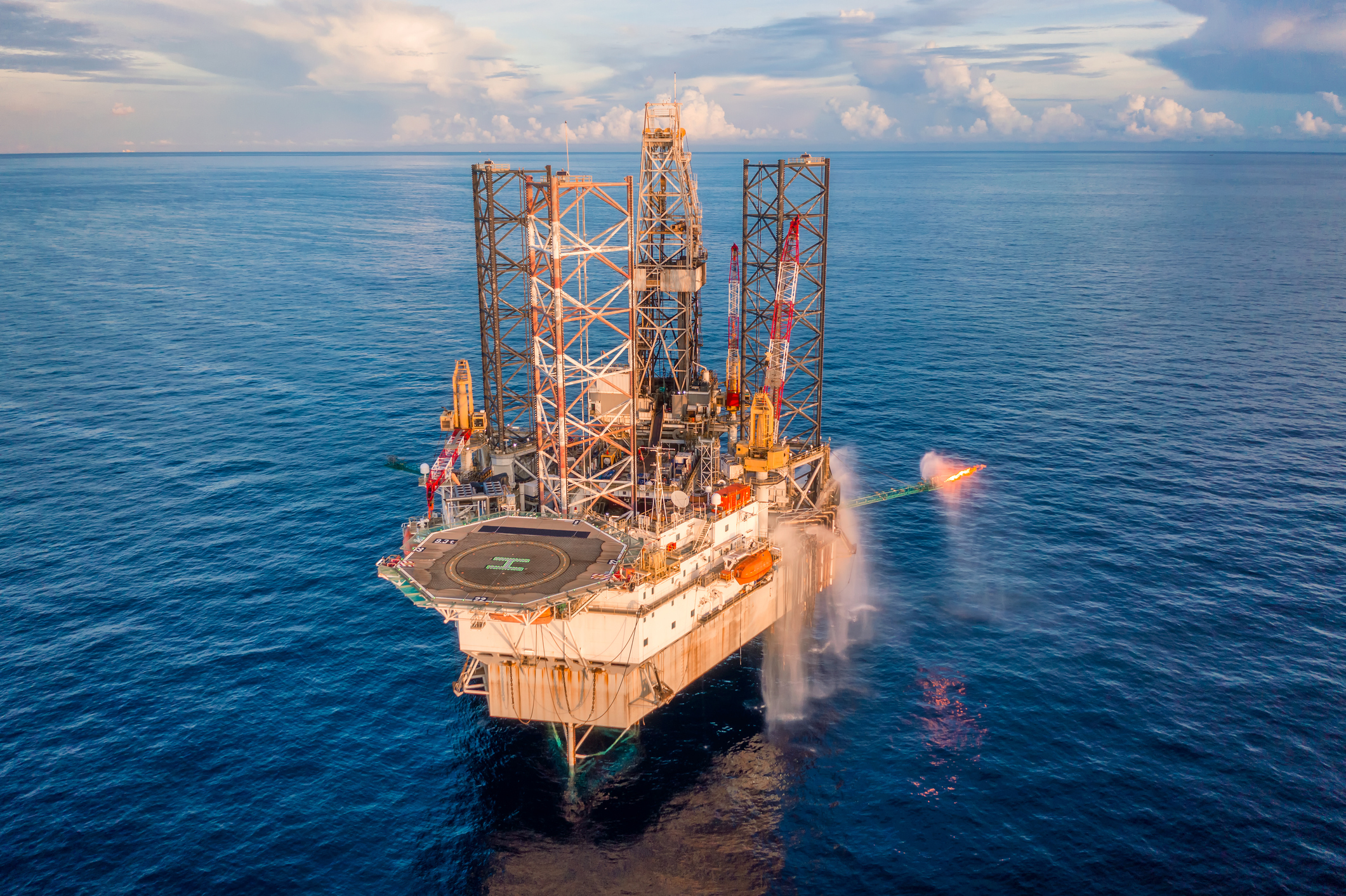 Oil and gas exploration drilling rig in the middle of gulf of Thailand, offshore Malaysia. (Mekdet—Getty Images)