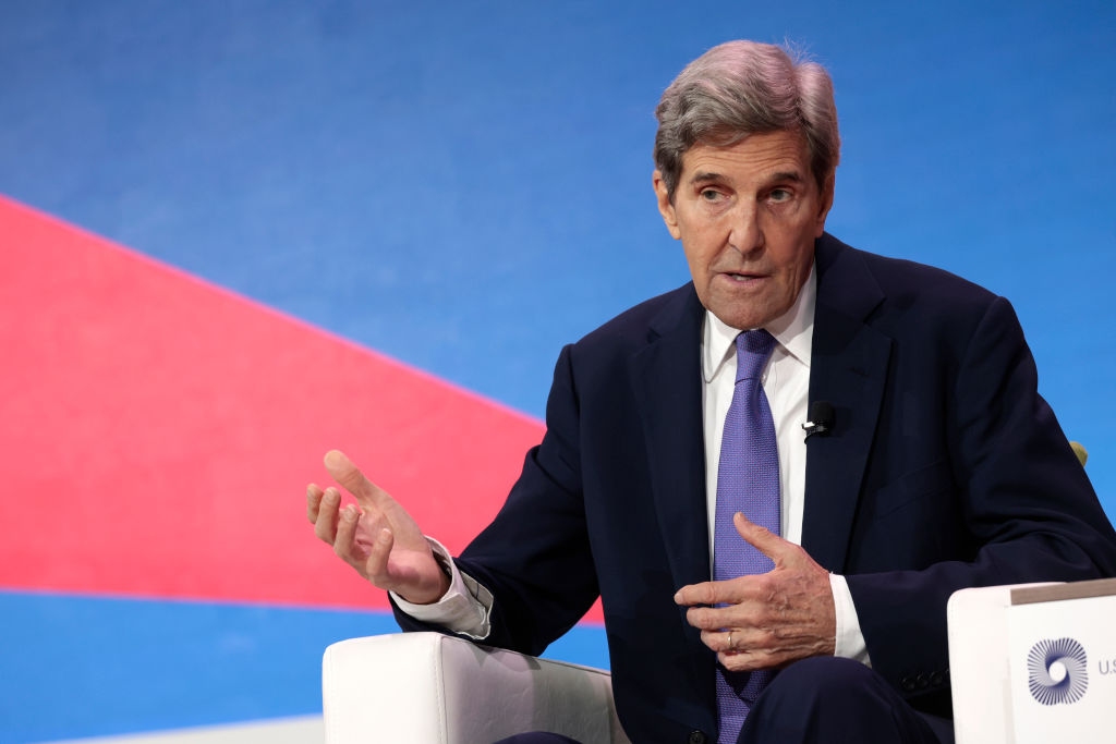 Special Presidential Envoy for Climate John Kerry speaks during a panel during the CEO Summit of the Americas hosted by the U.S. Chamber of Commerce on June 09, 2022 in Los Angeles, California. (Anna Moneymaker—Getty Images)