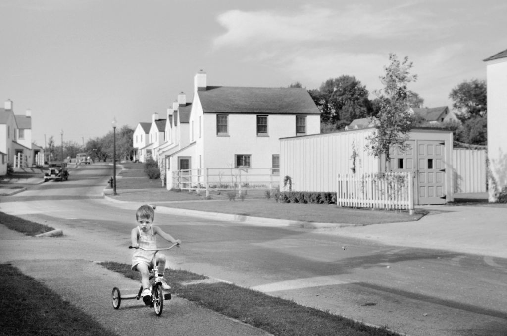 Young Boy Riding Tricycle, Greenbelt Community Constructed as Part of President Franklin Roosevelt's New Deal, September 1939