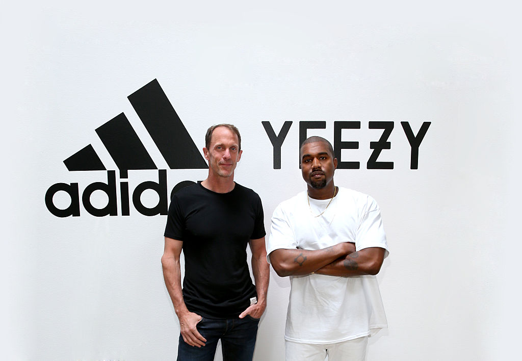 Adidas CMO Eric Liedtke and Kanye West at Milk Studios on June 28, 2016 in Hollywood, Calif. (Jonathan Leibson—Getty Images)