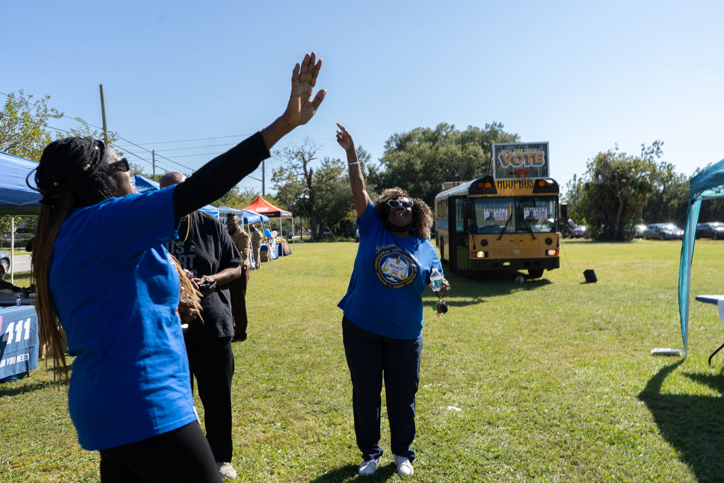 The tour’s final stop at St. Stephen AME Church in Jacksonville, Fla., featured a book giveaway and celebration village. (Malcolm Jackson for TIME)