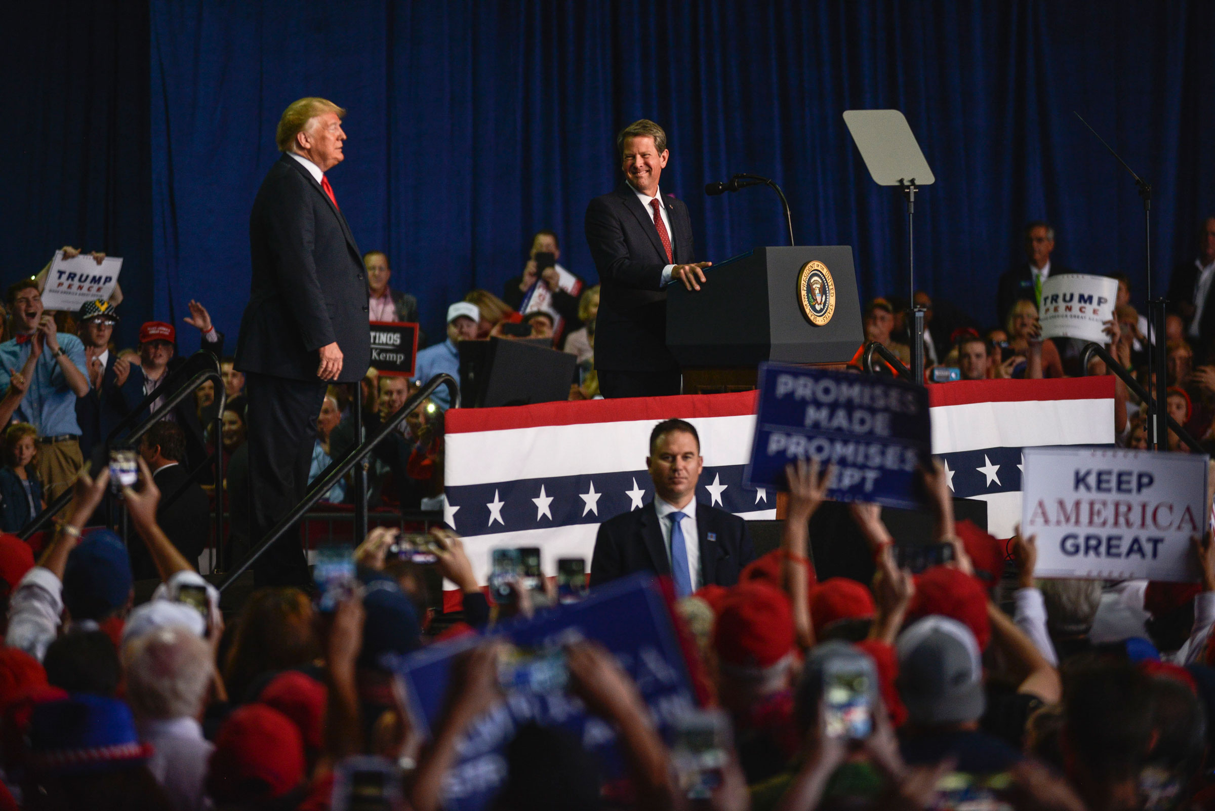 Kemp, then the Georgia secretary of state, benefited from Trump's endorsement in 2018. (Gabriella Demczuk/The New York Times—Reuters)