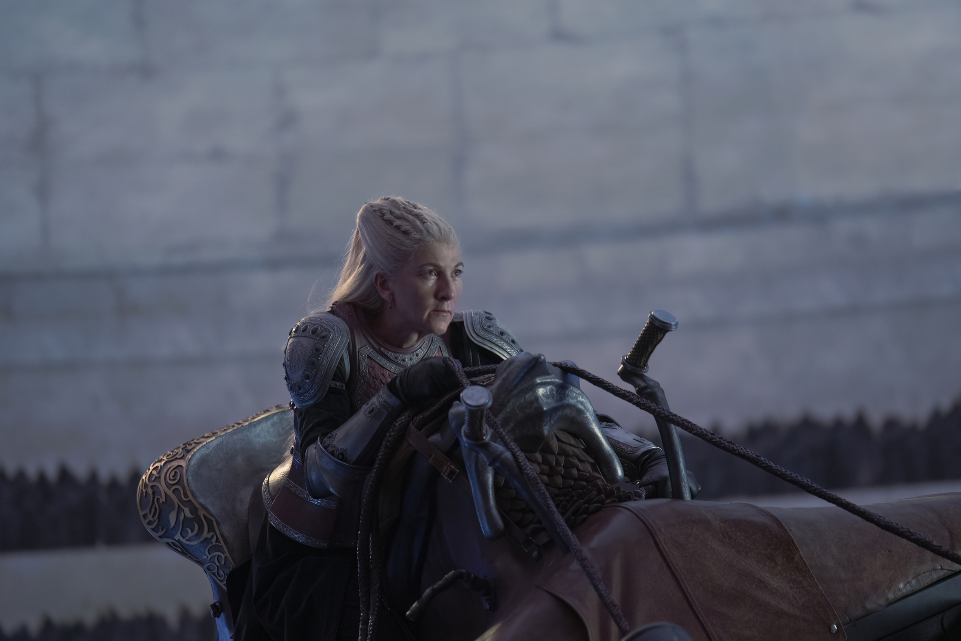 Eve Best as Rhaenys Targaryen in <i>House of the Dragon</i> (Ollie Upton—HBO)
