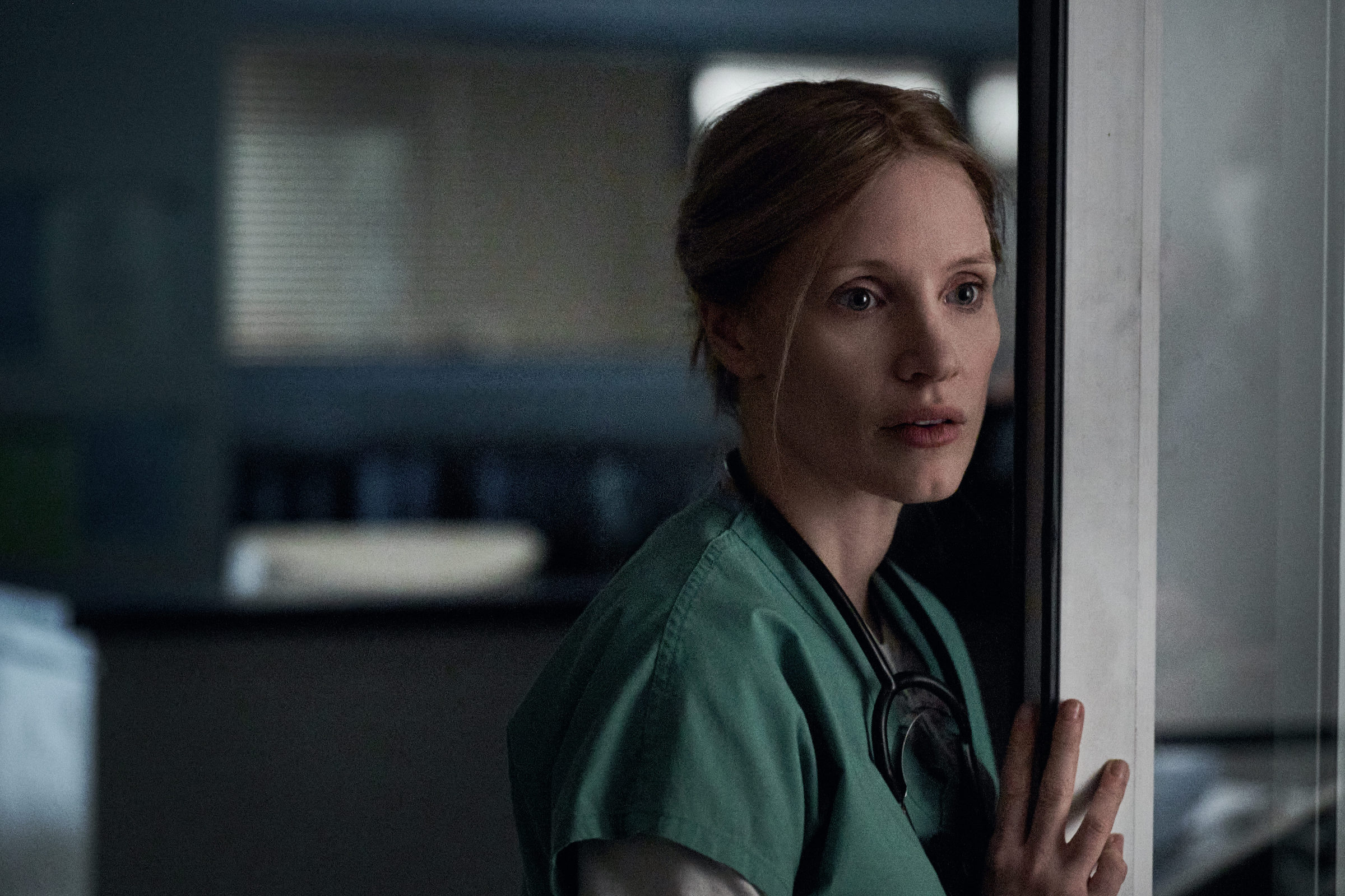 Jessica Chastain as Amy Loughren in 'The Good Nurse' (JoJo Whilden—Netflix)
