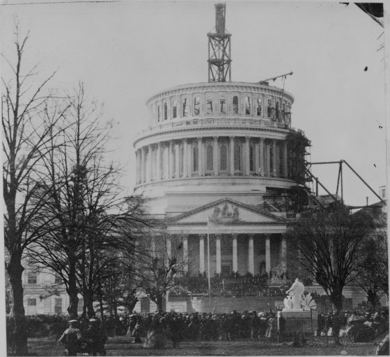 Inauguration of President Lincoln at U.S. Capitol, March 4, 1861.