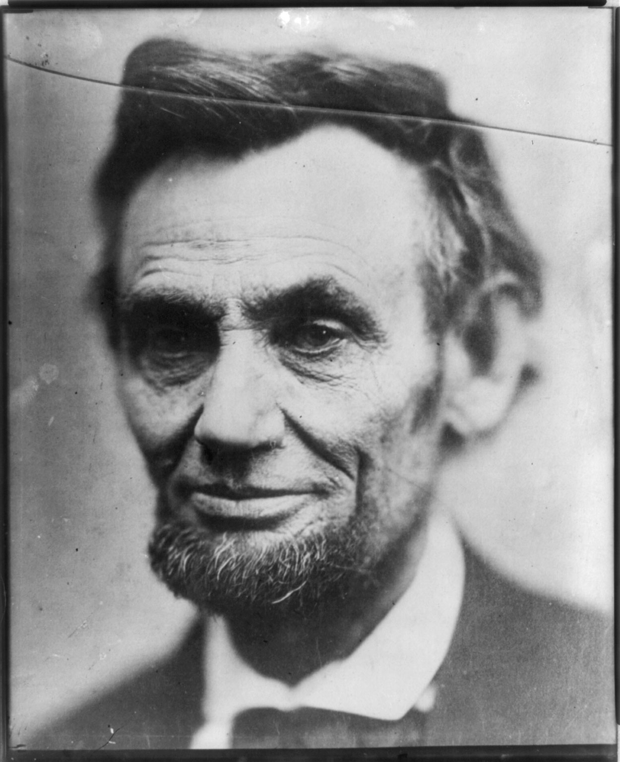 Abraham Lincoln, head-and-shoulders portrait, traditionally called “last photograph of Lincoln from life,” Feb. 5, 1865.