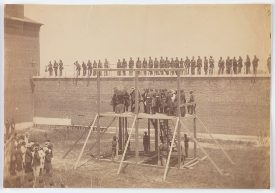 Execution of the conspirators, on July 7, 1865.