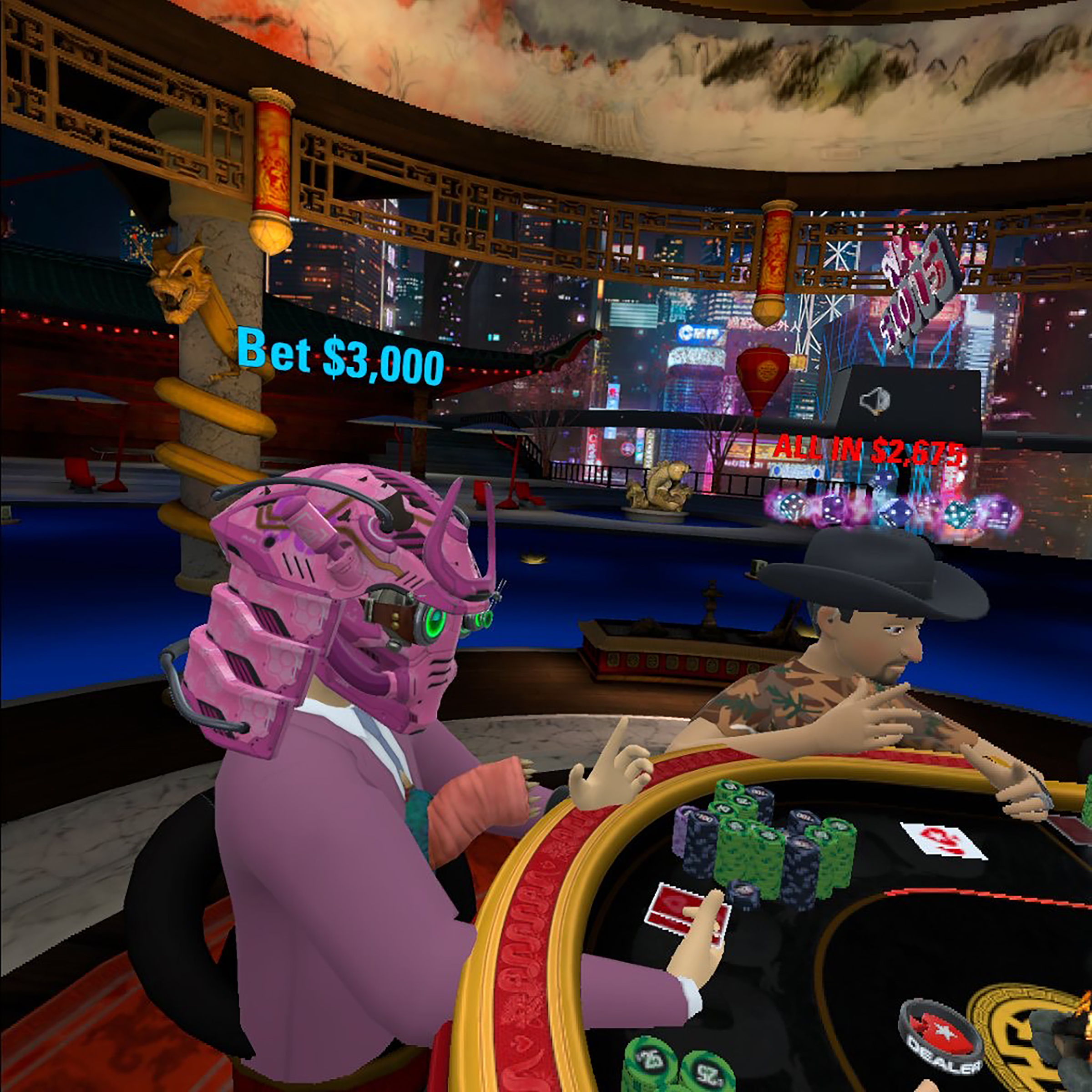 The author’s view from a poker table in the metaverse (Andrew Chow)