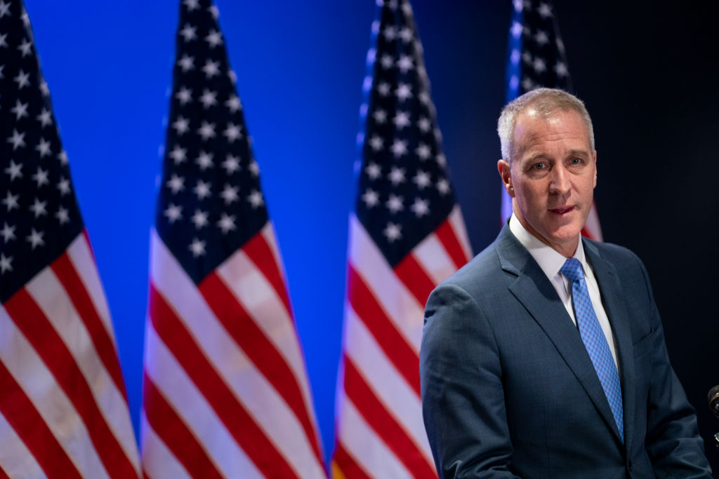 Rep. Sean Patrick Maloney (D-NY), leader of the Democratic Congressional Campaign Committee, speaks during a news conference shortly after conceding to opponent Mike Lawler at the DCCC on November 9, 2022 in Washington, DC. (Getty Images—Sarah Silbiger/Getty Images)