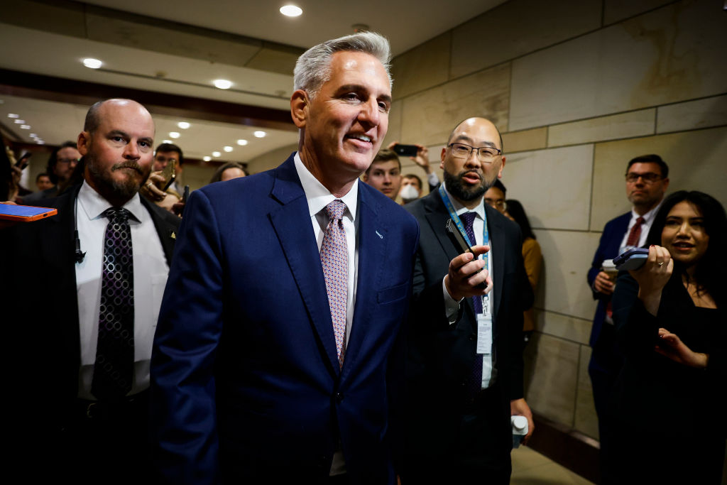 House Minority Leader Kevin McCarthy (R-CA) arrives to a House Republican Caucus meeting at the U.S. Capitol Building on November 14, 2022 in Washington, D.C. (Anna Moneymaker—Getty Images)
