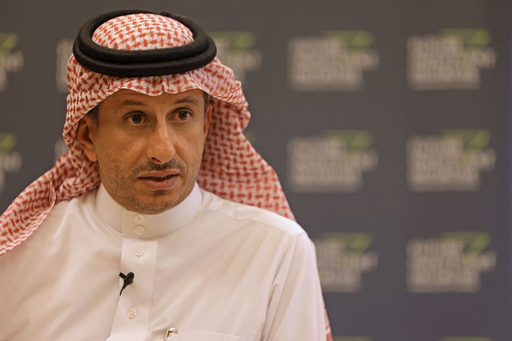 Saudi Arabia's Tourism Minister Ahmed Al-Khateeb speaks during an interview with AFP on the sidelines of the annual Future Investment Initiative (FII) conference in Riyadh, on October 26, 2022. (Fayez Nureldine—AFP/Getty Images)
