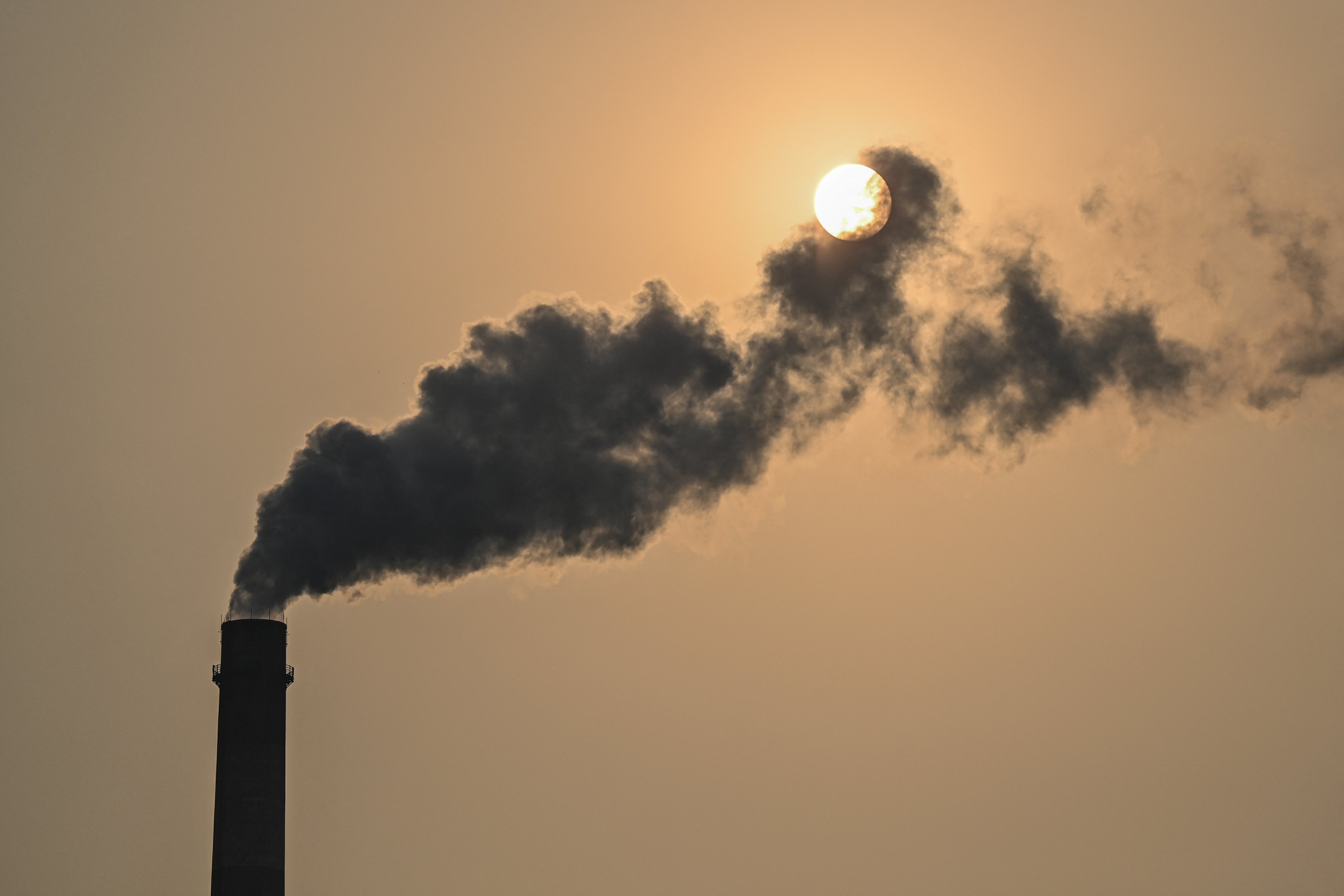 A view of a smokestack of the Wujing Coal-Electricity Power Station in Shanghai. Coal-fired plants are just one source of fine-particle emissions. (AFP via Getty Images)