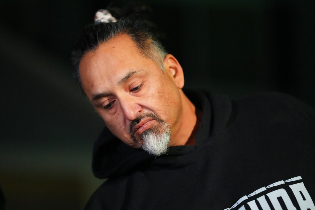 Richard Fierro talks during a news conference outside his home about his efforts to subdue the gunman in Saturday's fatal shooting at Club Q, Monday, Nov. 21, 2022, in Colorado Springs, Colo. (Jack Dempsey—AP)