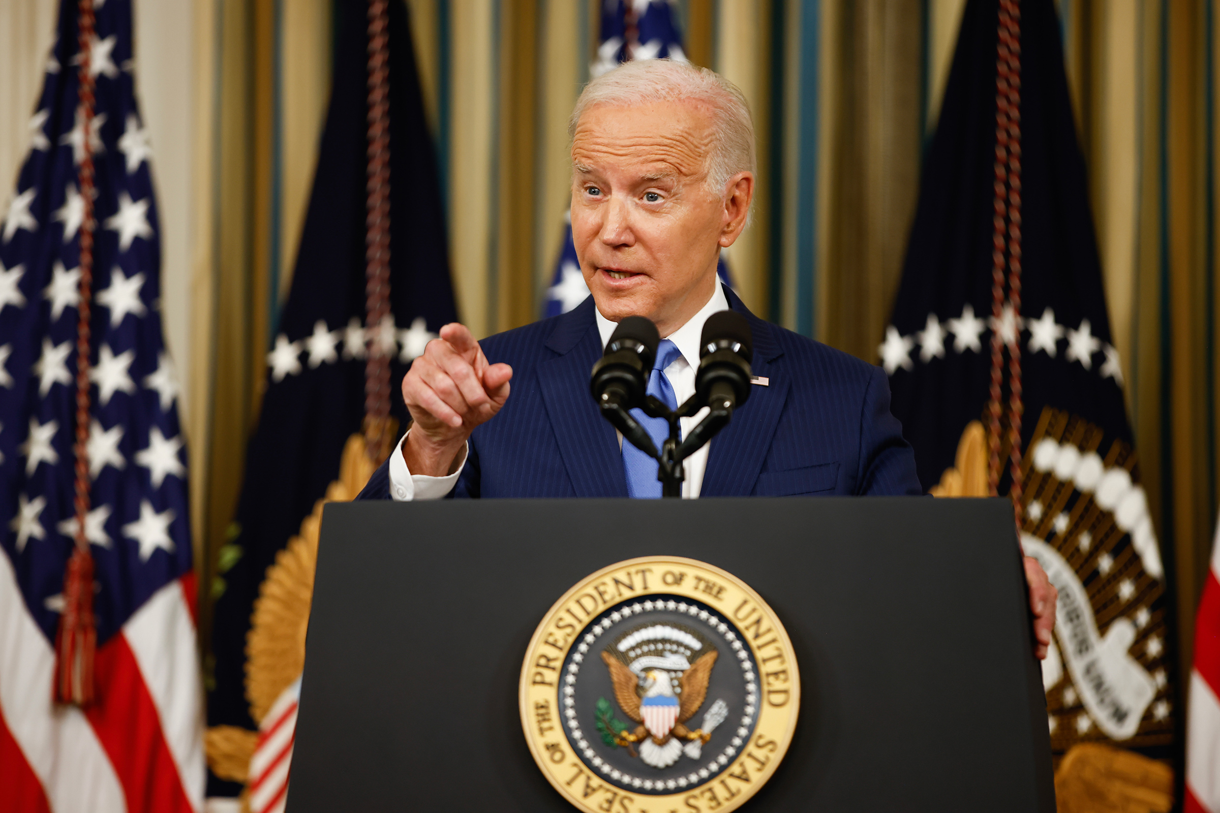 President Joe Biden delivers remarks at the White House in Washington, D.C., on Nov. 9, 2022. (Samuel Corum—Getty Images)
