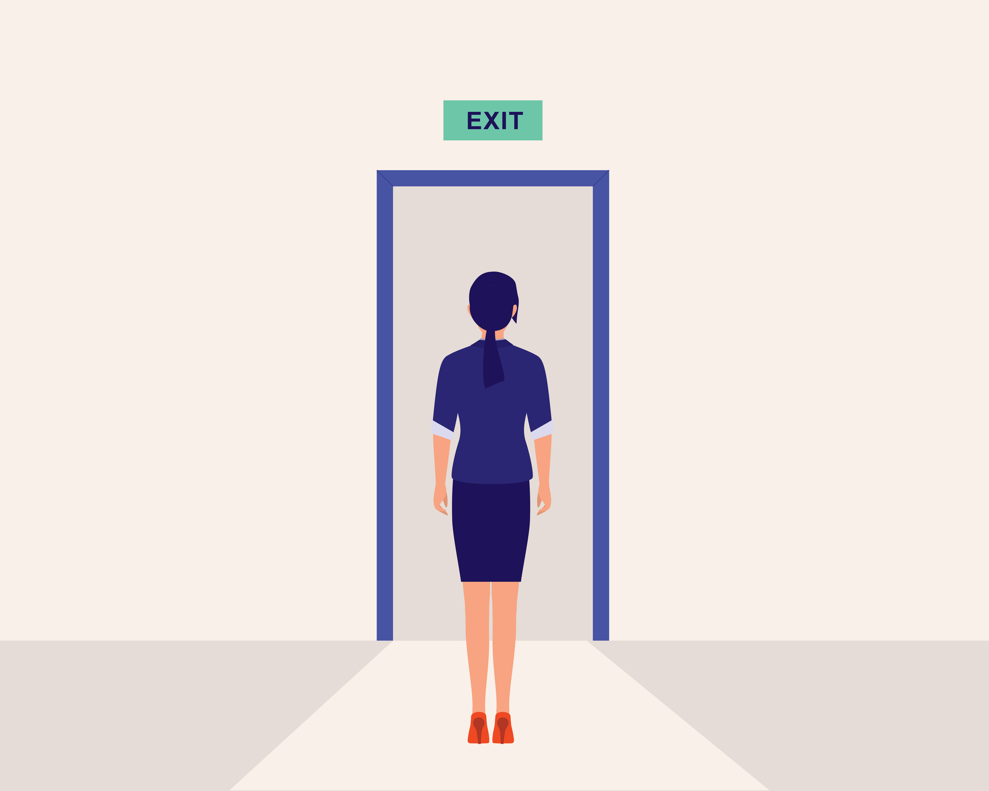 Woman At The Exit Door.