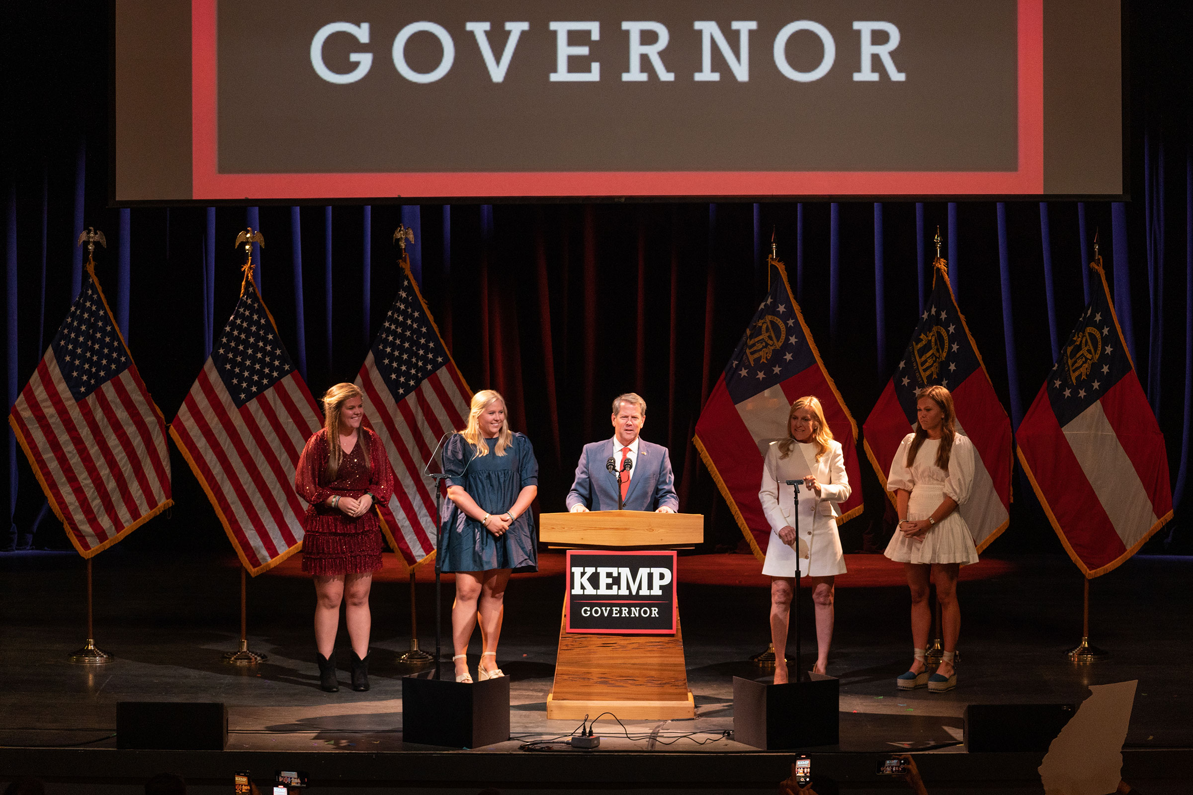 Governor Of Georgia Brian Kemp Holds His Election Night Watch Party In Atlanta