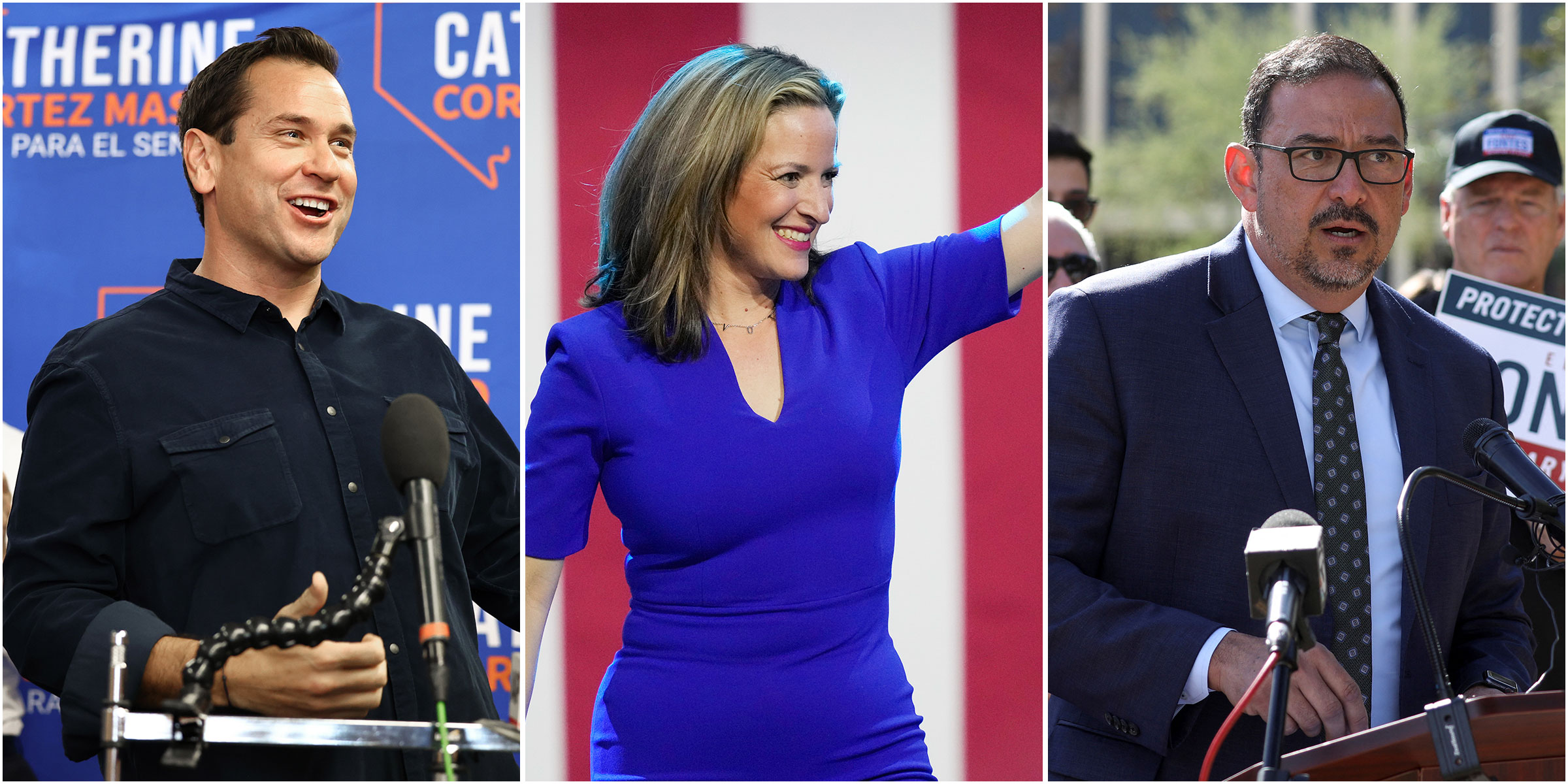 Democrats won secretary of state races in key states, including Cisco Aguilar in Nevada, Jocelyn Benson in Michigan, and Adrian Fontes in Arizona. (Mario Tama—Getty Images; Carlos Osorio—AP; Jim Urquhart—Reuters)