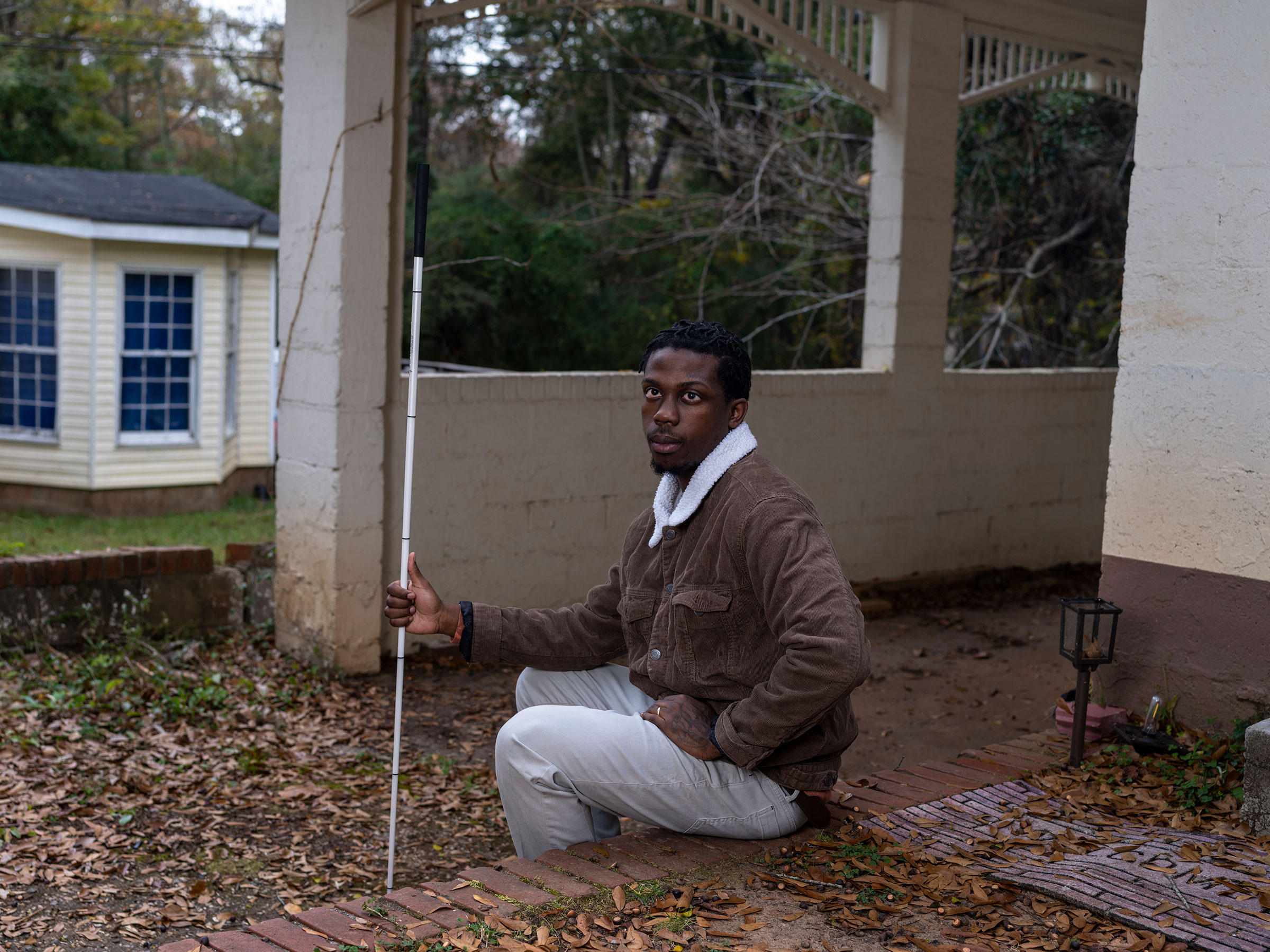 Derrean Tucker poses for a portrait outside of his home in LaGrange, Ga. on Nov 5. (Gillian Laub for TIME)
